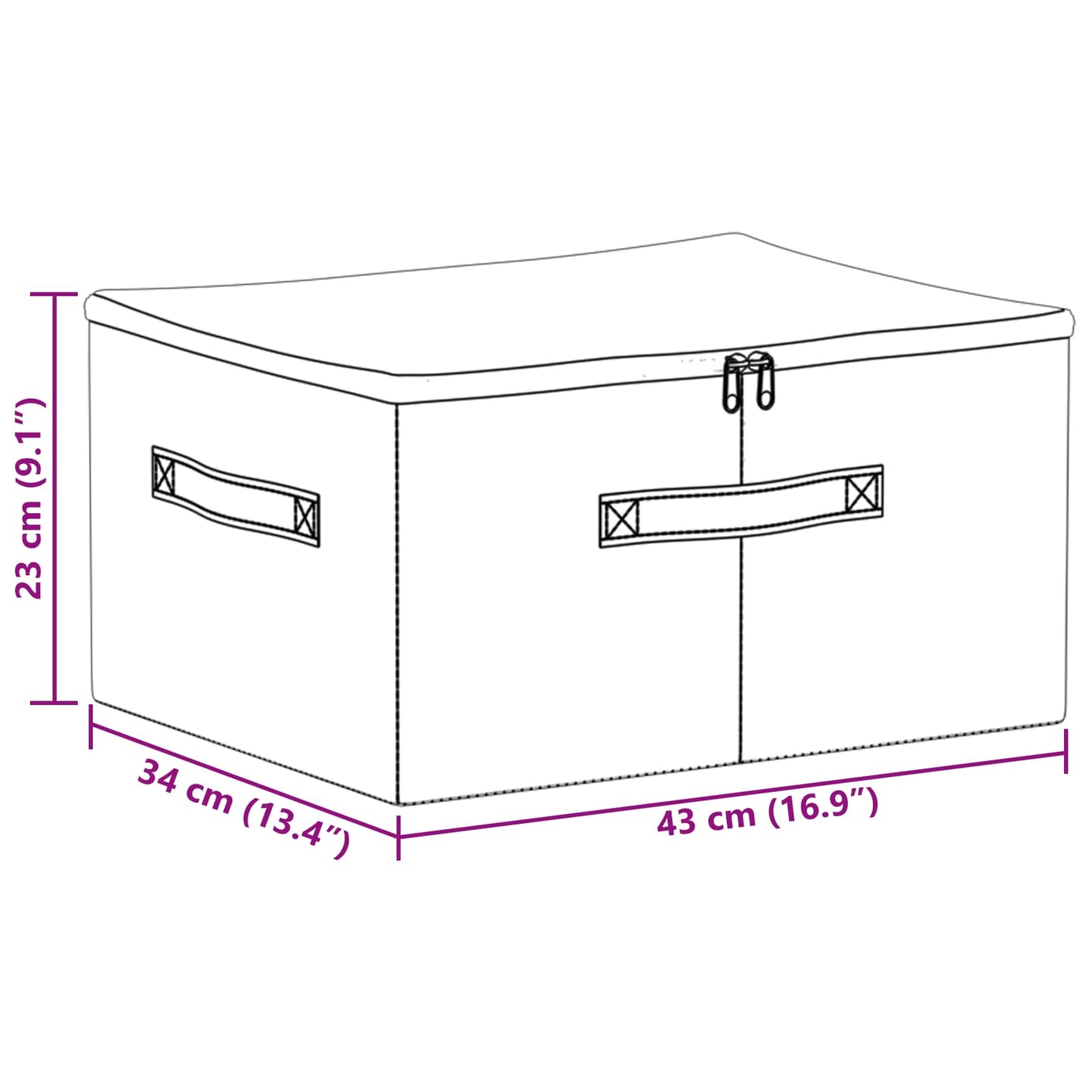 vidaXL Κουτί αποθήκευσης 24 pcs Κρεμ 43 x 34 x 23 εκ. Ύφασμα
