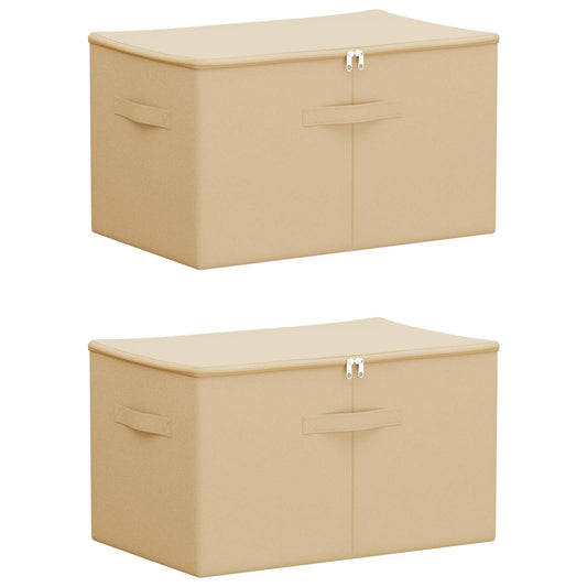 vidaXL Κουτί αποθήκευσης 2 pcs Κρεμ 55 x 35 x 32 εκ. Ύφασμα