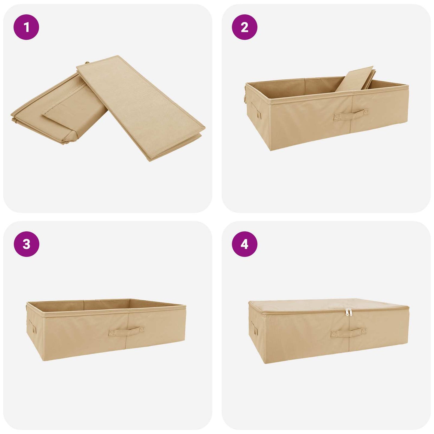 vidaXL Κουτί αποθήκευσης 24 pcs Κρεμ 70 x 40 x 18 εκ. Ύφασμα