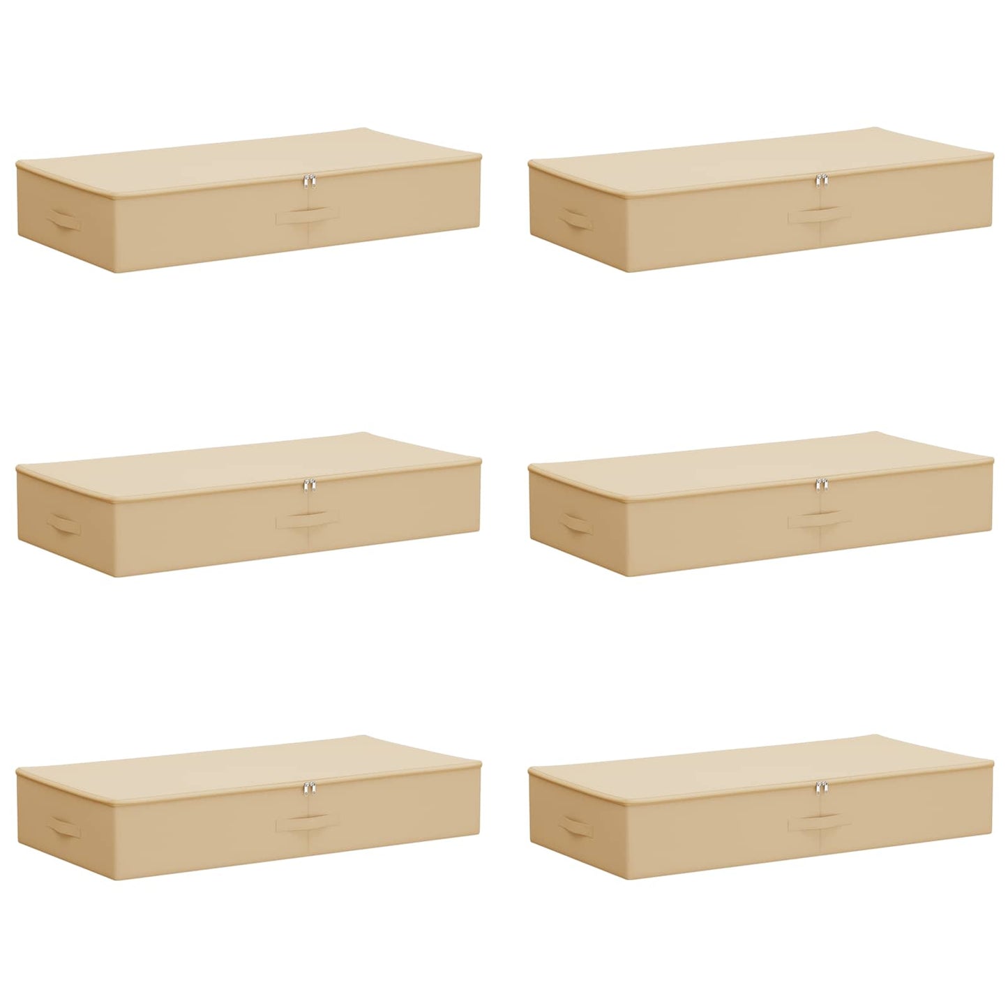 vidaXL Κουτί αποθήκευσης 6 pcs Κρεμ 90 x 48 x 15 εκ. Ύφασμα