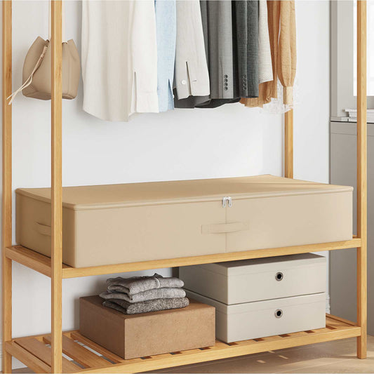 vidaXL Κουτί αποθήκευσης 2 pcs Κρεμ 100 x 50 x 18 εκ. Ύφασμα