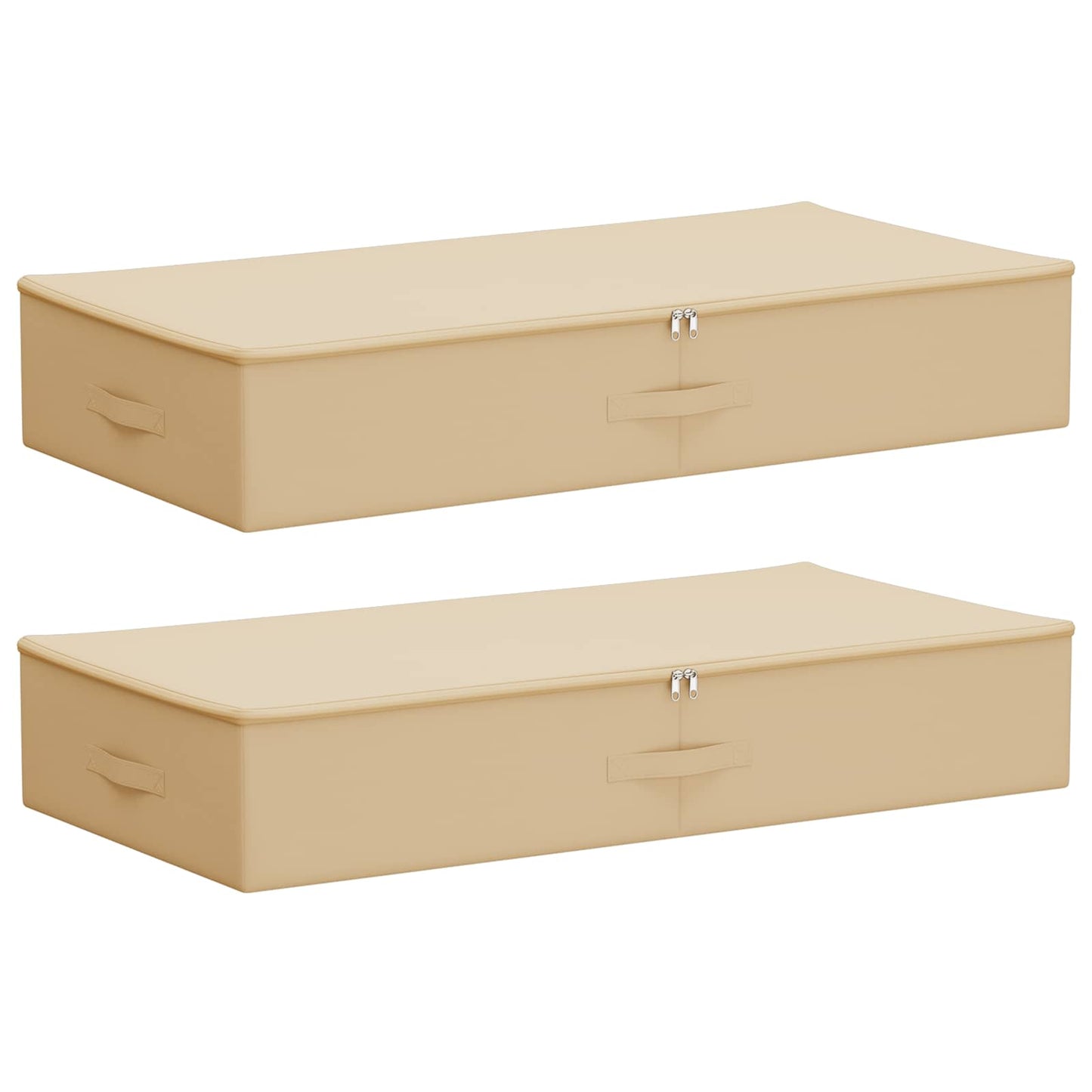 vidaXL Κουτί αποθήκευσης 2 pcs Κρεμ 100 x 50 x 18 εκ. Ύφασμα