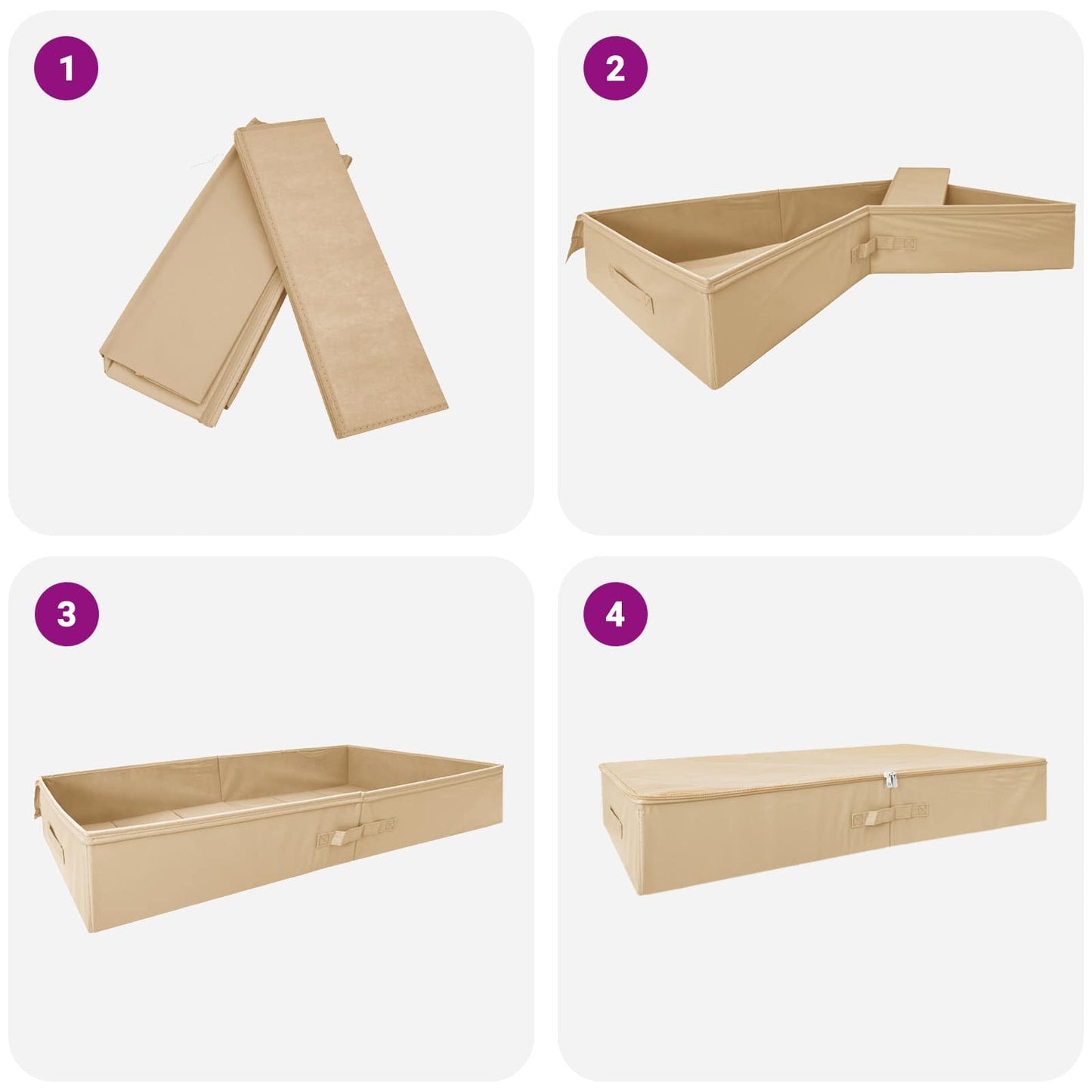 vidaXL Κουτί αποθήκευσης 2 pcs Κρεμ 100 x 50 x 18 εκ. Ύφασμα