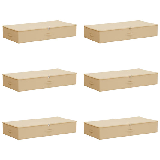 vidaXL Κουτί αποθήκευσης 6 pcs Κρεμ 100 x 50 x 18 εκ. Ύφασμα