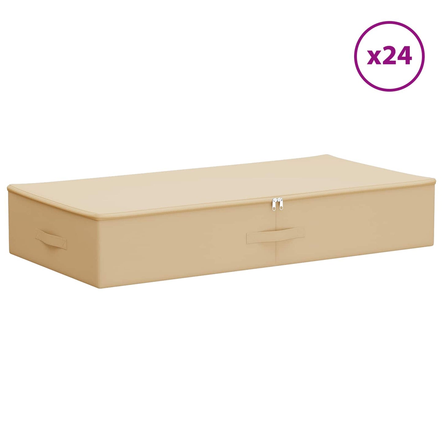 vidaXL Κουτί αποθήκευσης 24 pcs Κρεμ 100 x 50 x 18 εκ. Ύφασμα