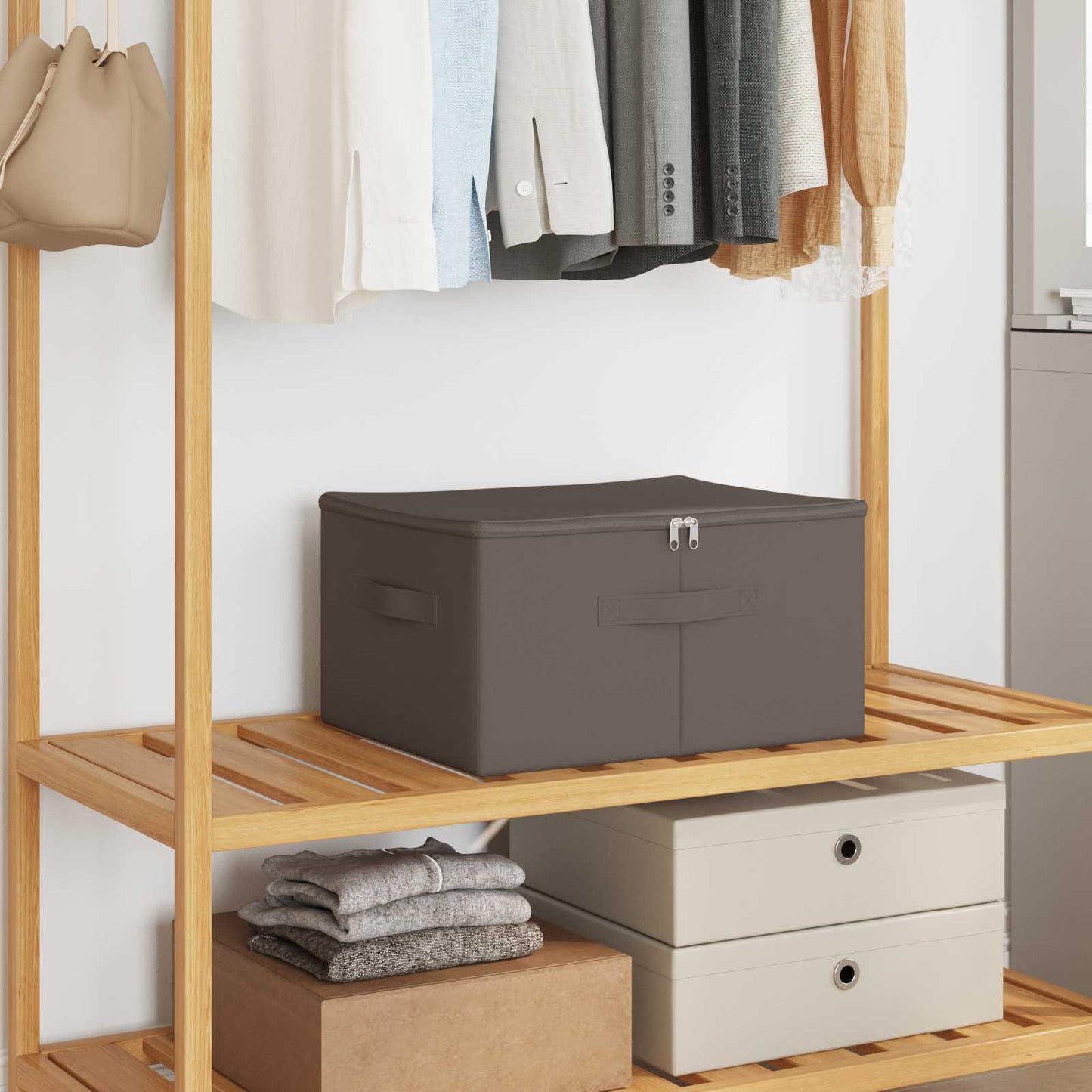 vidaXL Κουτί αποθήκευσης Γκρι 43 x 34 x 23 εκ. Ύφασμα