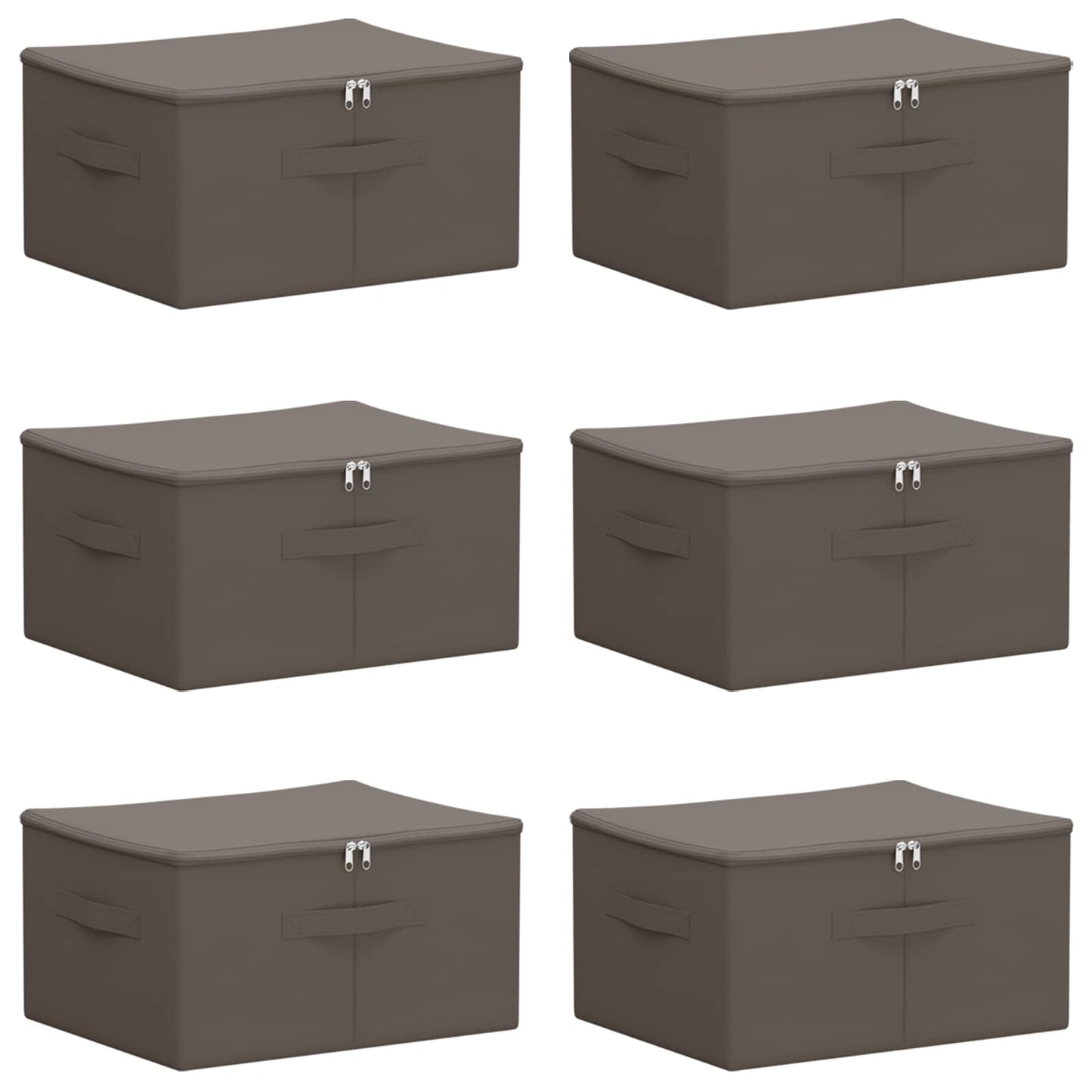 vidaXL Κουτί αποθήκευσης 6 pcs Γκρι 43 x 34 x 23 εκ. Ύφασμα