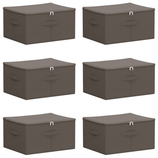 vidaXL Κουτί αποθήκευσης 6 pcs Γκρι 43 x 34 x 23 εκ. Ύφασμα