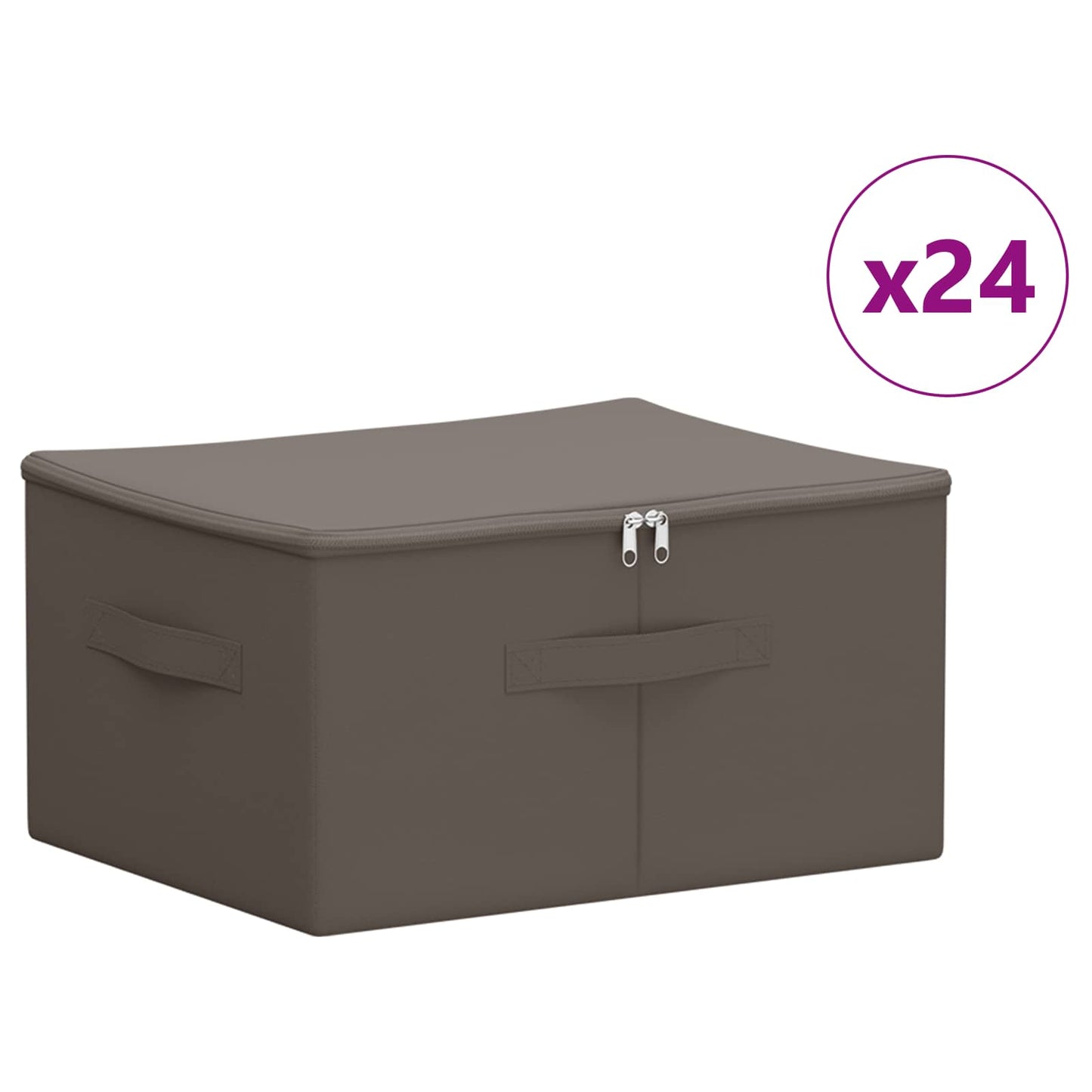 vidaXL Κουτί αποθήκευσης 24 pcs Γκρι 50 x 30 x 25 cm Ύφασμα