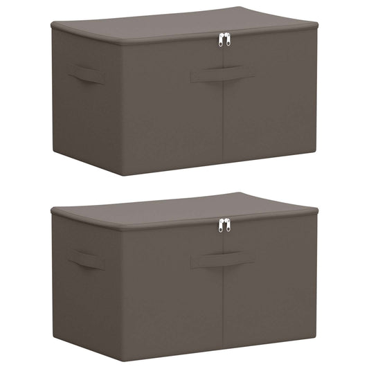 vidaXL Κουτί αποθήκευσης 2 pcs Γκρι 55 x 35 x 32 εκ. Ύφασμα