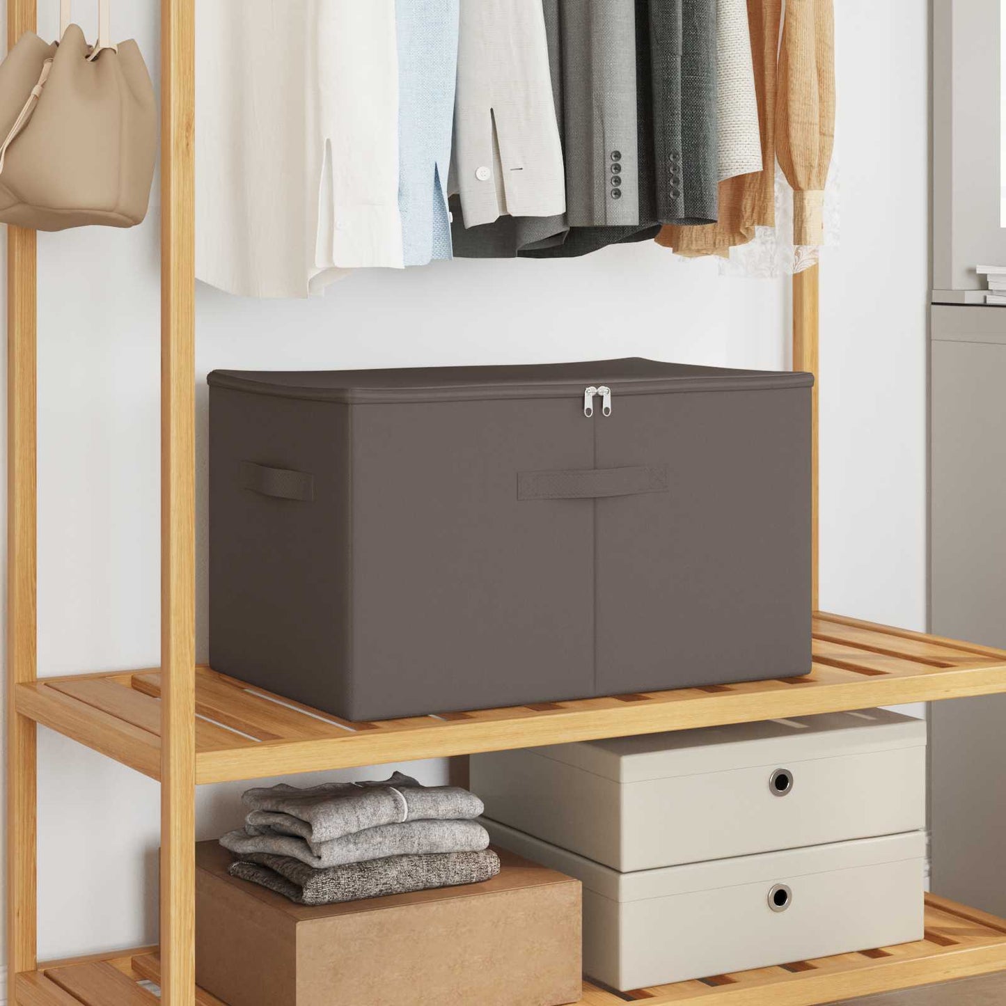 vidaXL Κουτί αποθήκευσης 6 pcs Ανθρακί 55 x 35 x 32 εκ. Ύφασμα