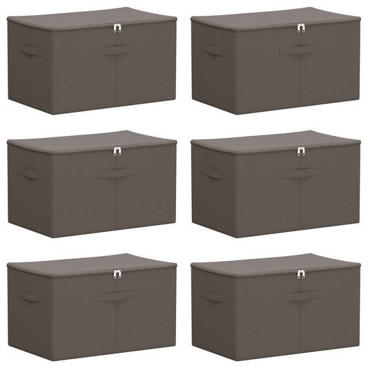 vidaXL Κουτί αποθήκευσης 6 pcs Ανθρακί 55 x 35 x 32 εκ. Ύφασμα