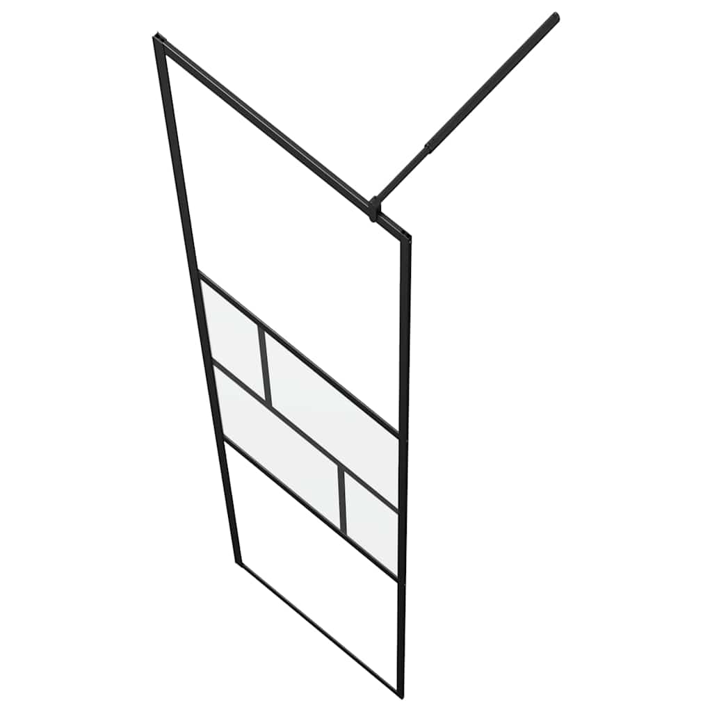 vidaXL Τοίχος Ντους Walk-in Μαύρο 80 x 195 x 0.5 εκ.