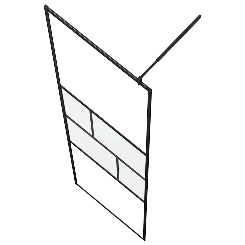 vidaXL Τοίχος Ντους Walk-in Μαύρο 80 x 195 x 0.5 εκ.