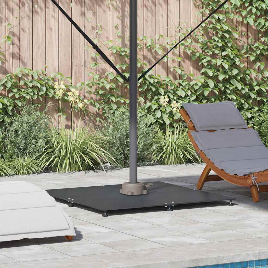 vidaXL Βάση ομπρέλας Σκούρο γκρι 100 x 100 x 4 εκ. Ατσάλι