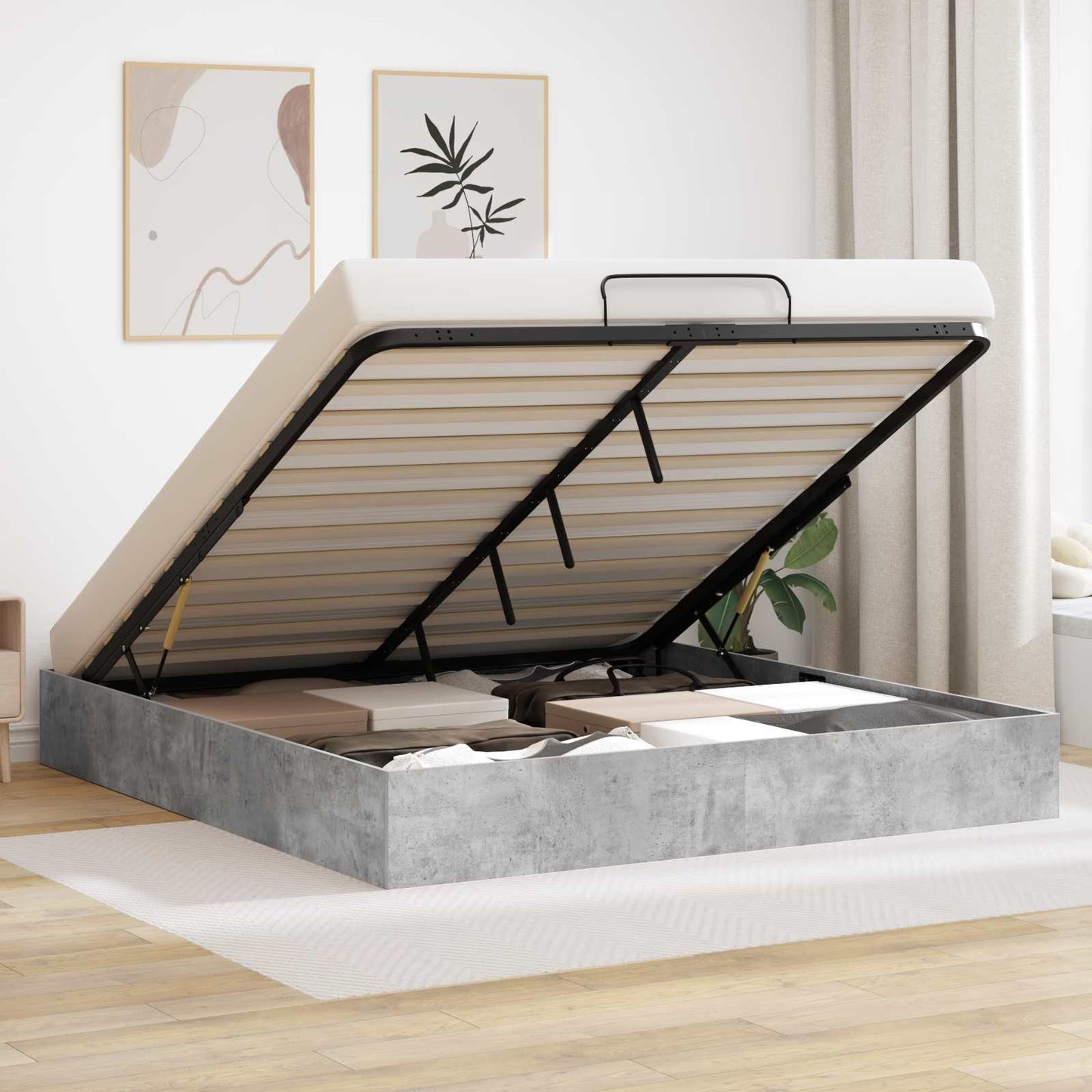 vidaXL Κρεβάτι Οθωμανικού Τύπου Σκυρόδεμα 203 x 180 x 25 εκ