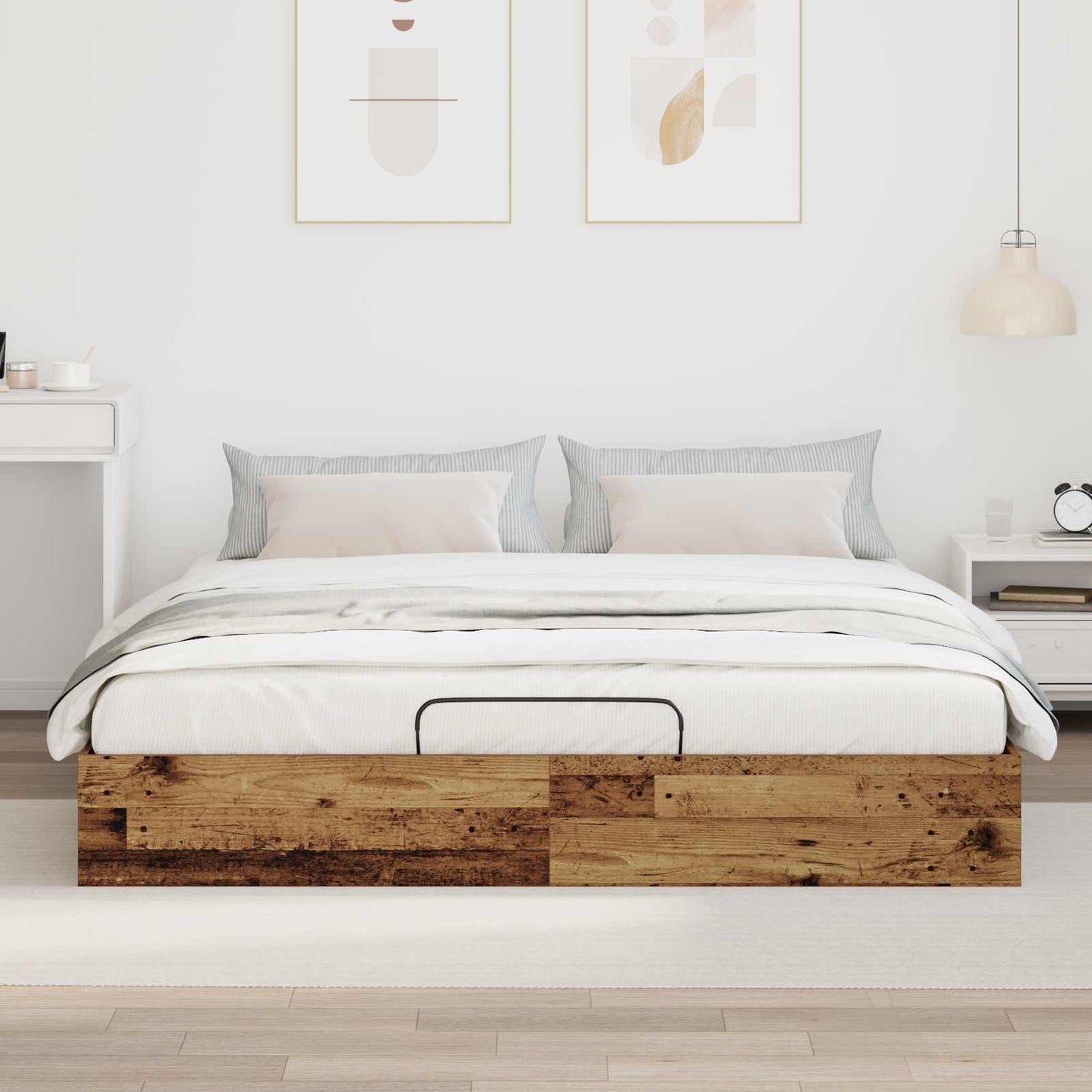 vidaXL Κρεβάτι Οθωμανικού Τύπου Παλιό ξύλο 203 x 180 x 25 εκ