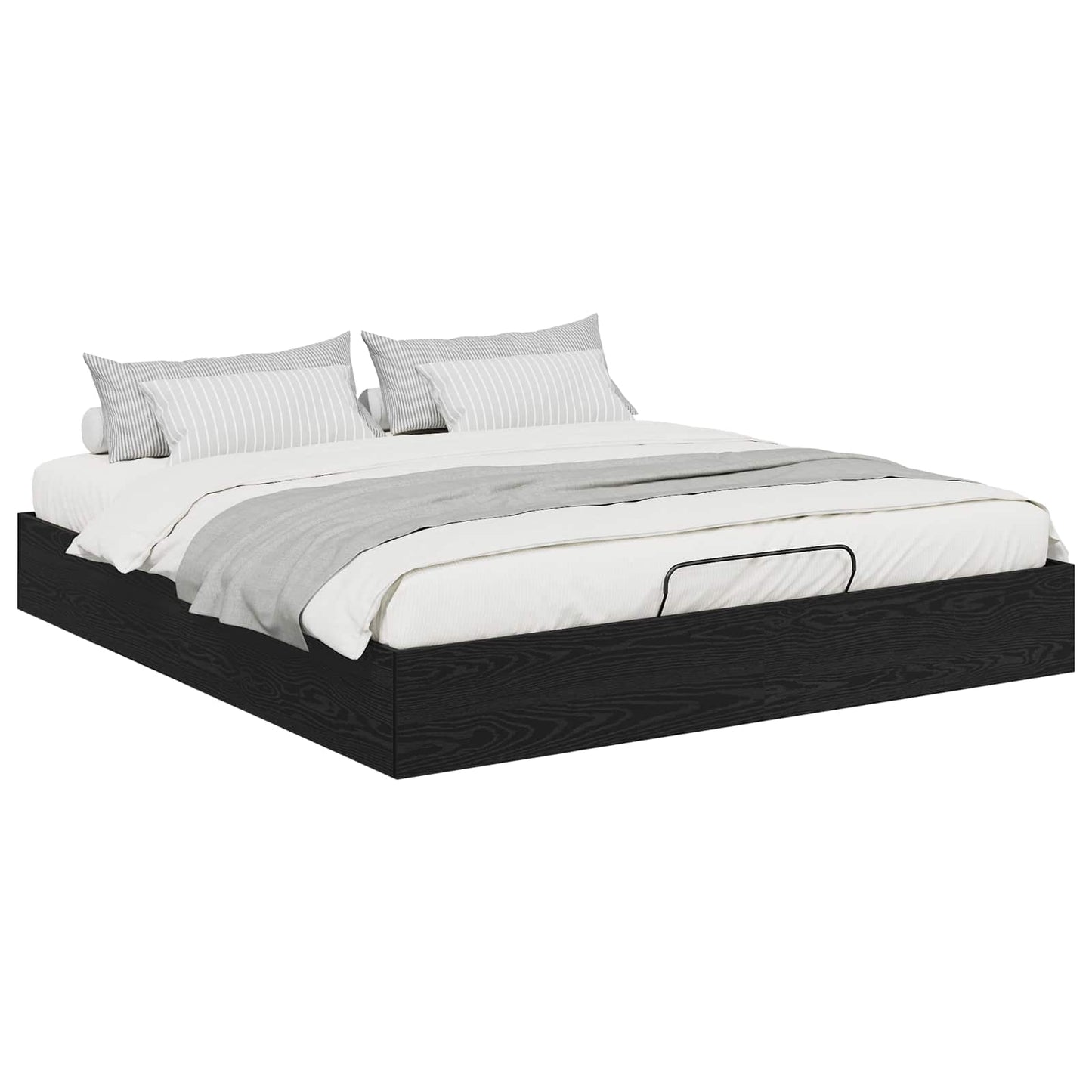 vidaXL Κρεβάτι Οθωμανικού Τύπου Μαύρη Οξυά 193 x 120 x 25 εκ