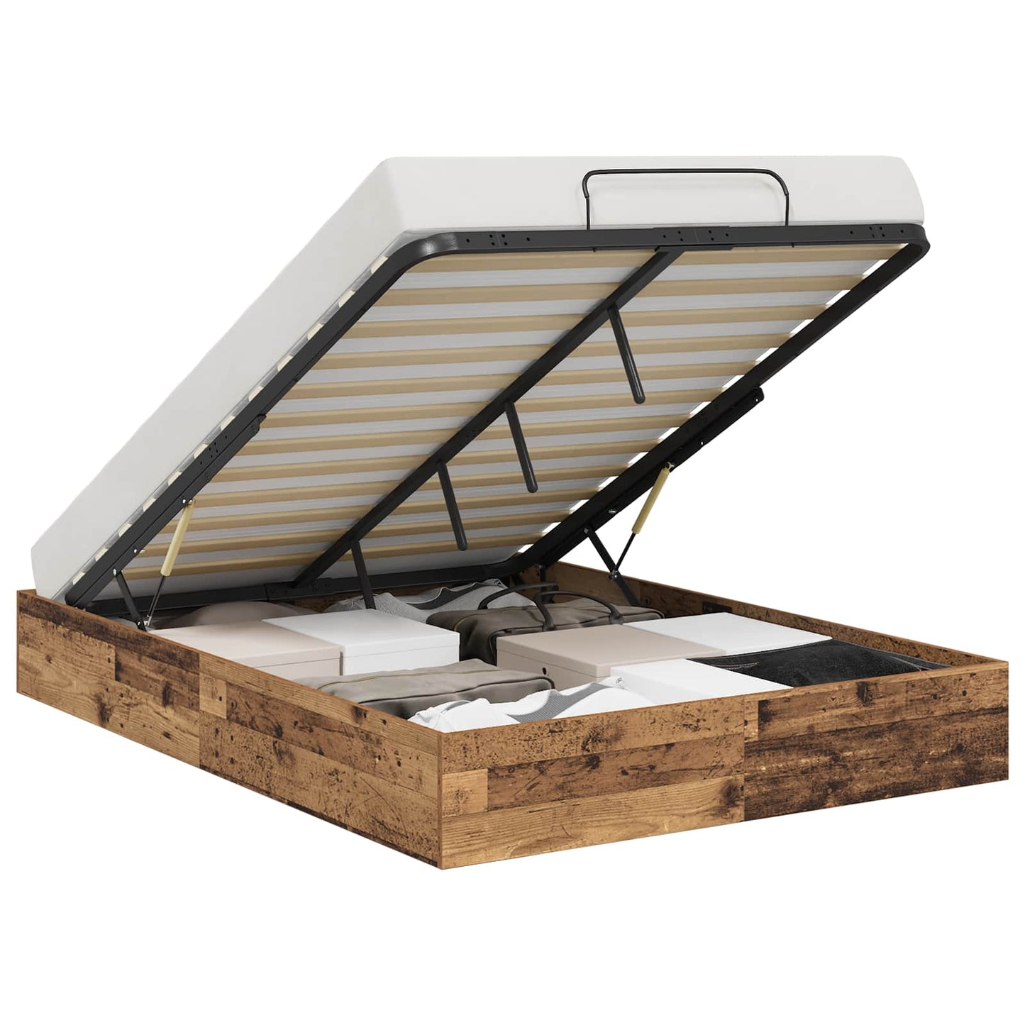 vidaXL Κρεβάτι Οθωμανικού Τύπου Παλιό ξύλο 203 x 150 x 25 εκ