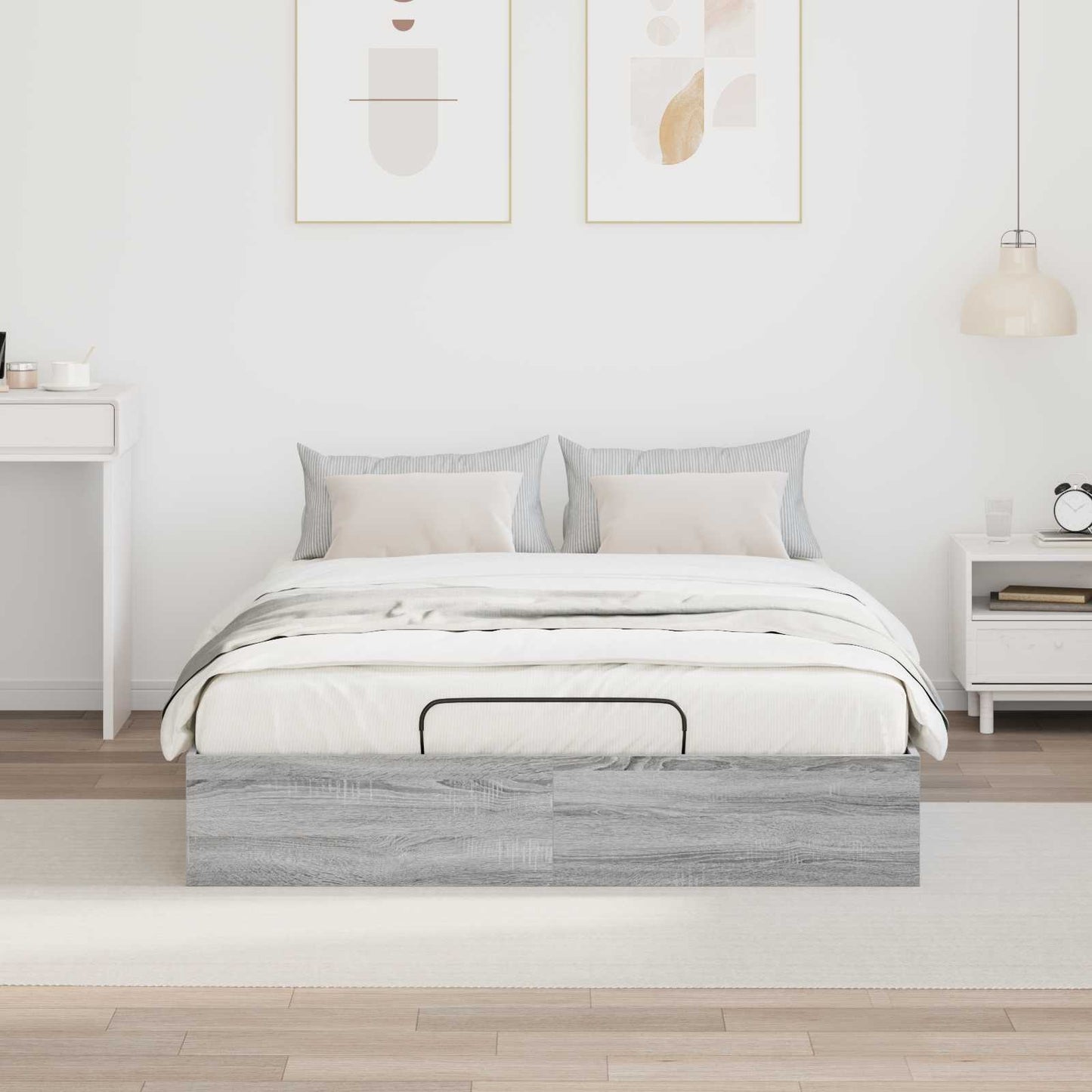 vidaXL Κρεβάτι Οθωμανικού Τύπου Γκρι Σονομά 203 x 140 x 25 εκ