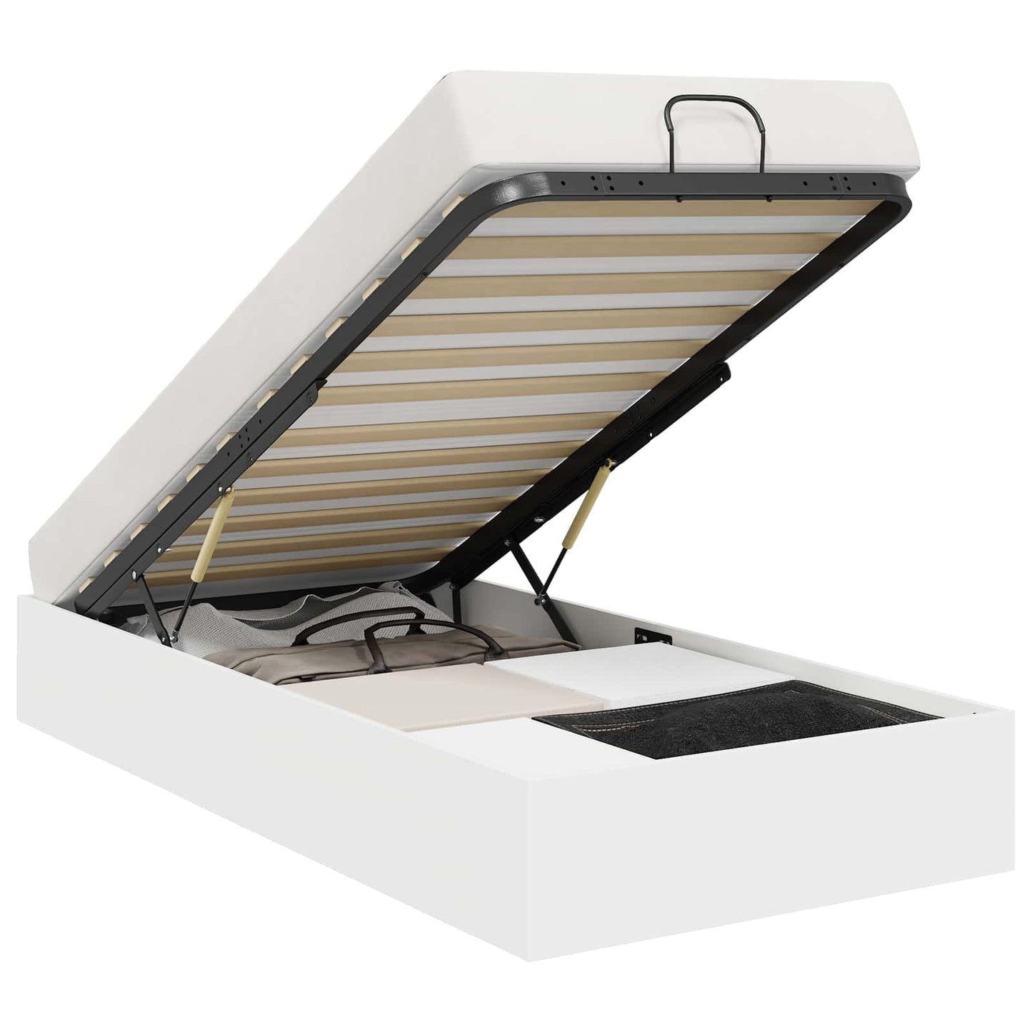 vidaXL Κρεβάτι Οθωμανικού Τύπου Λευκό 193 x 120 x 25 εκ Μοριοσανίδα