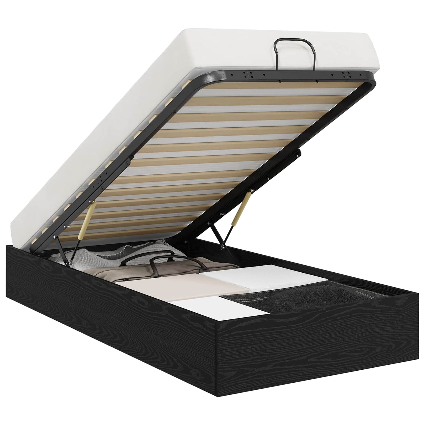 vidaXL Κρεβάτι Οθωμανικού Τύπου με αποθήκευση Μαύρη Οξυά 80,5 x 200 εκ