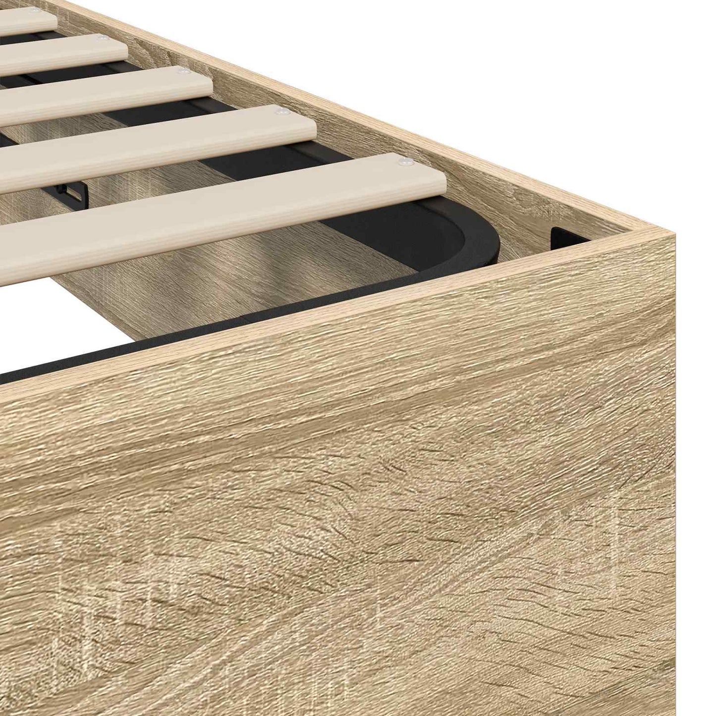vidaXL Κρεβάτι Οθωμανικού Τύπου Δρύς Sonoma 203 x 80,5 x 25 εκ