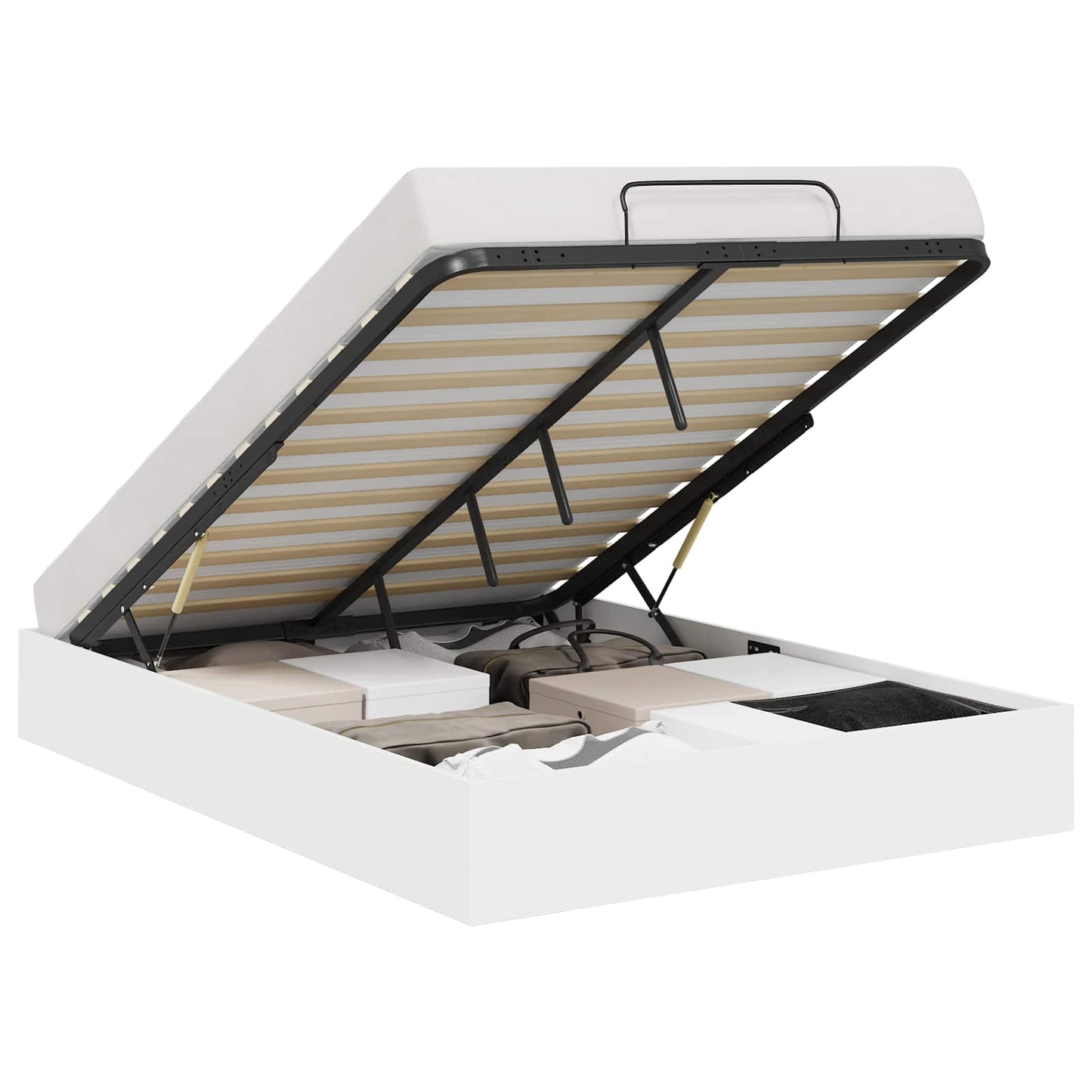 vidaXL Κρεβάτι Οθωμανικού Τύπου Λευκό 193 x 120 x 25 εκ Μοριοσανίδα