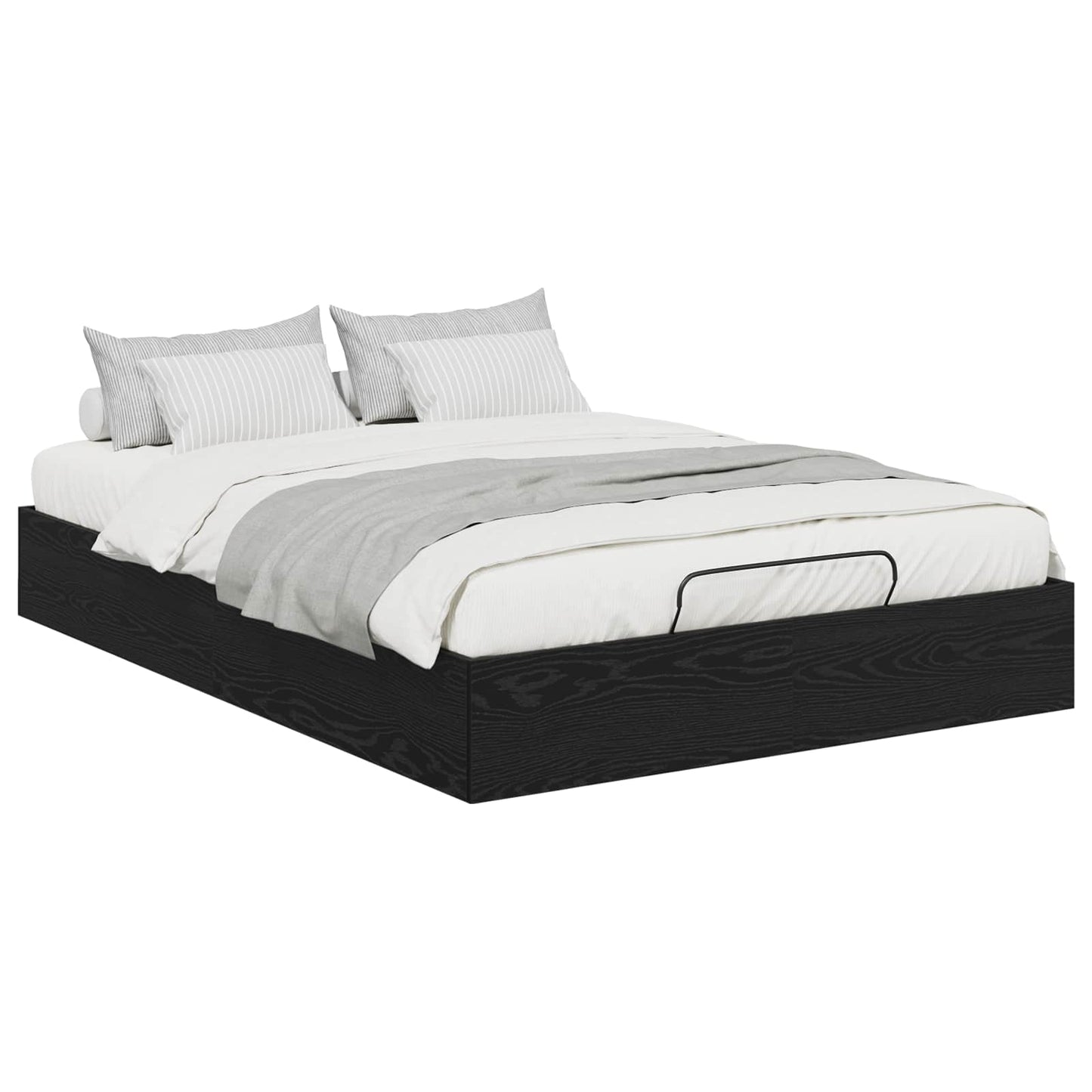 vidaXL Κρεβάτι Οθωμανικού Τύπου Μαύρη Δρυς 193 x 140 x 25 εκ