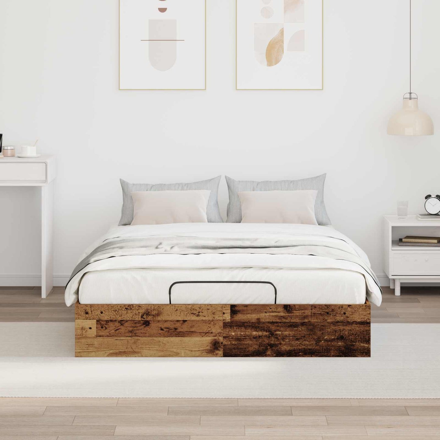 vidaXL Κρεβάτι Οθωμανικού Τύπου Παλιό ξύλο 193 x 140 x 25 εκ