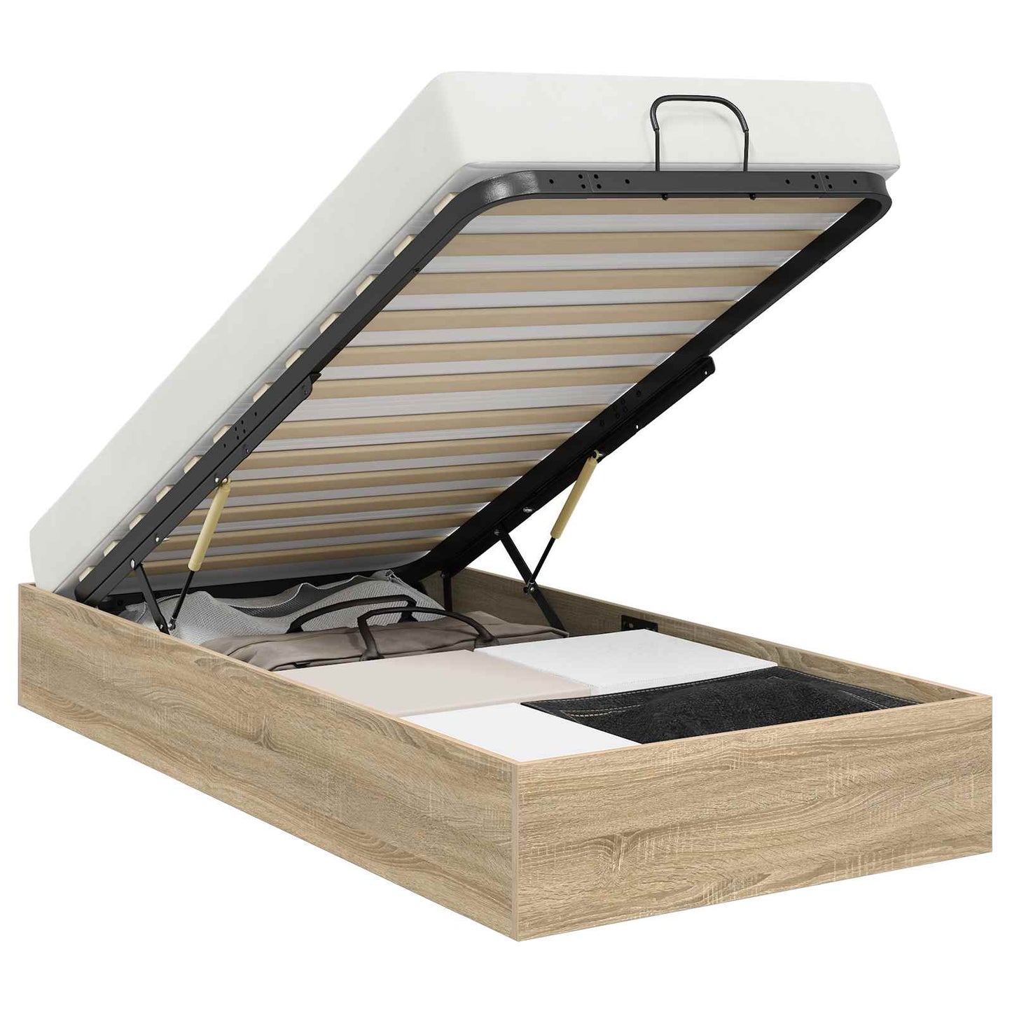 vidaXL Κρεβάτι Οθωμανικού Τύπου Δρύς Sonoma 193 x 120 x 25 εκ