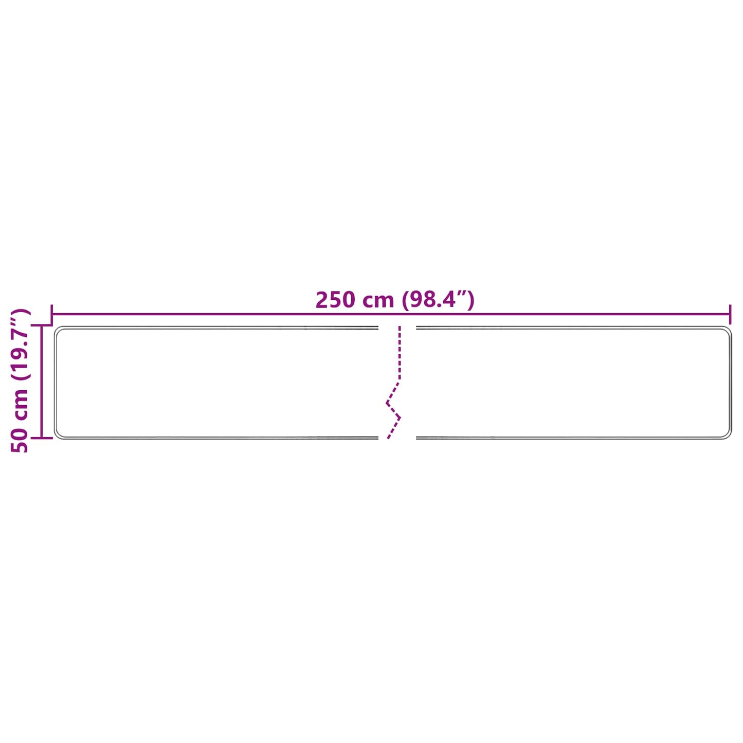 vidaXL Χαλί Τύπωμα Κρεμ 250 x 50 εκ. Πολυέστερ και PVC
