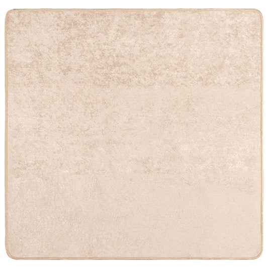 vidaXL Χαλί Τύπωμα Κρεμ 100 x 100 cm Πολυέστερ και PVC