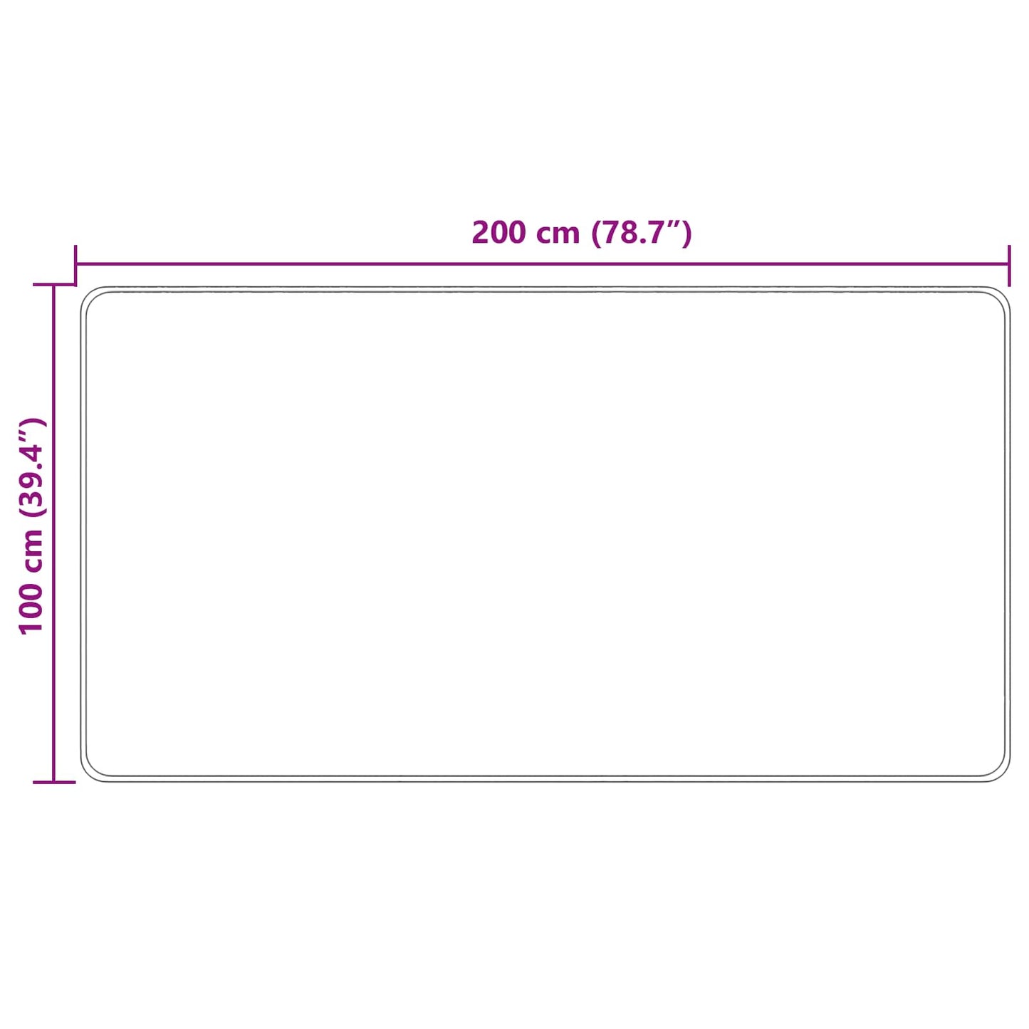 vidaXL Χαλί Τύπωμα Κρεμ 200 x 100 cm Πολυέστερ και PVC