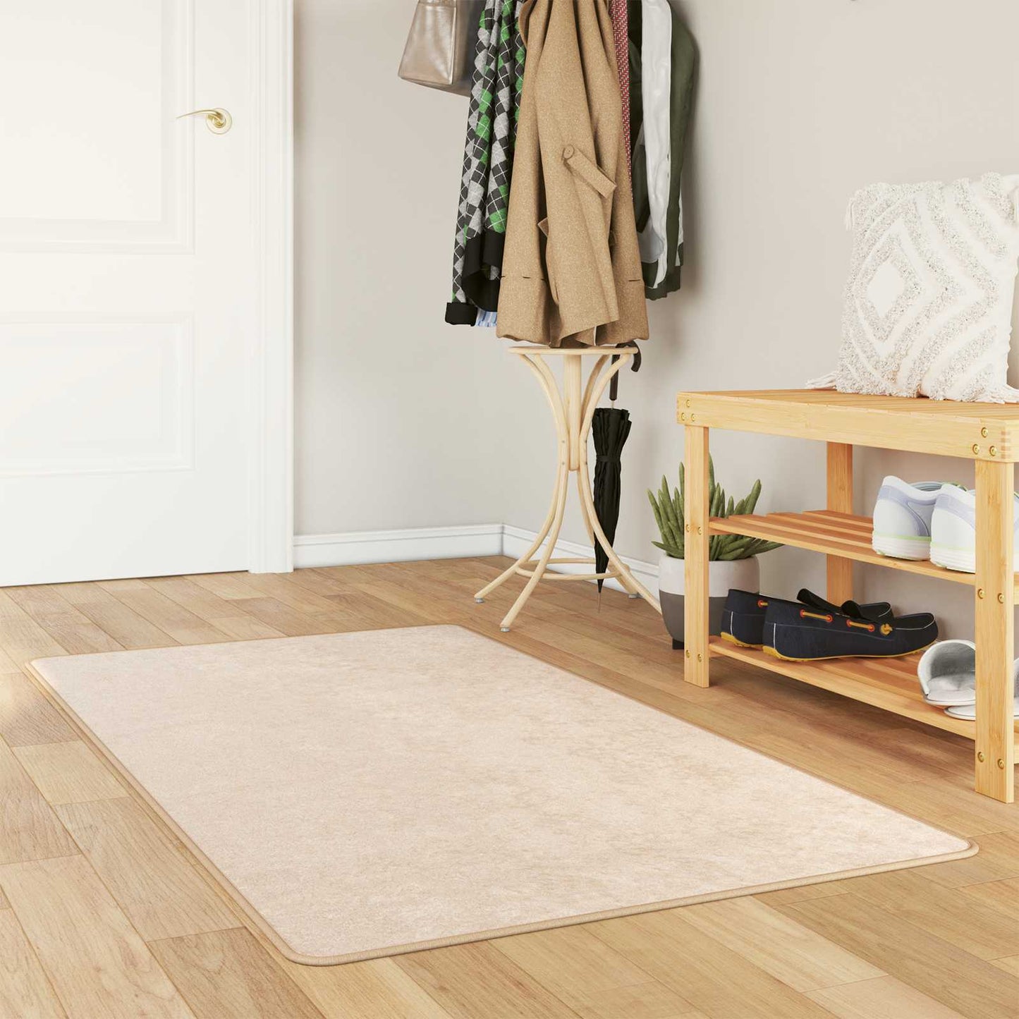 vidaXL Χαλί Runner MARSA Κρεμ 100 x 350 εκ. Πολυέστερ και PVC