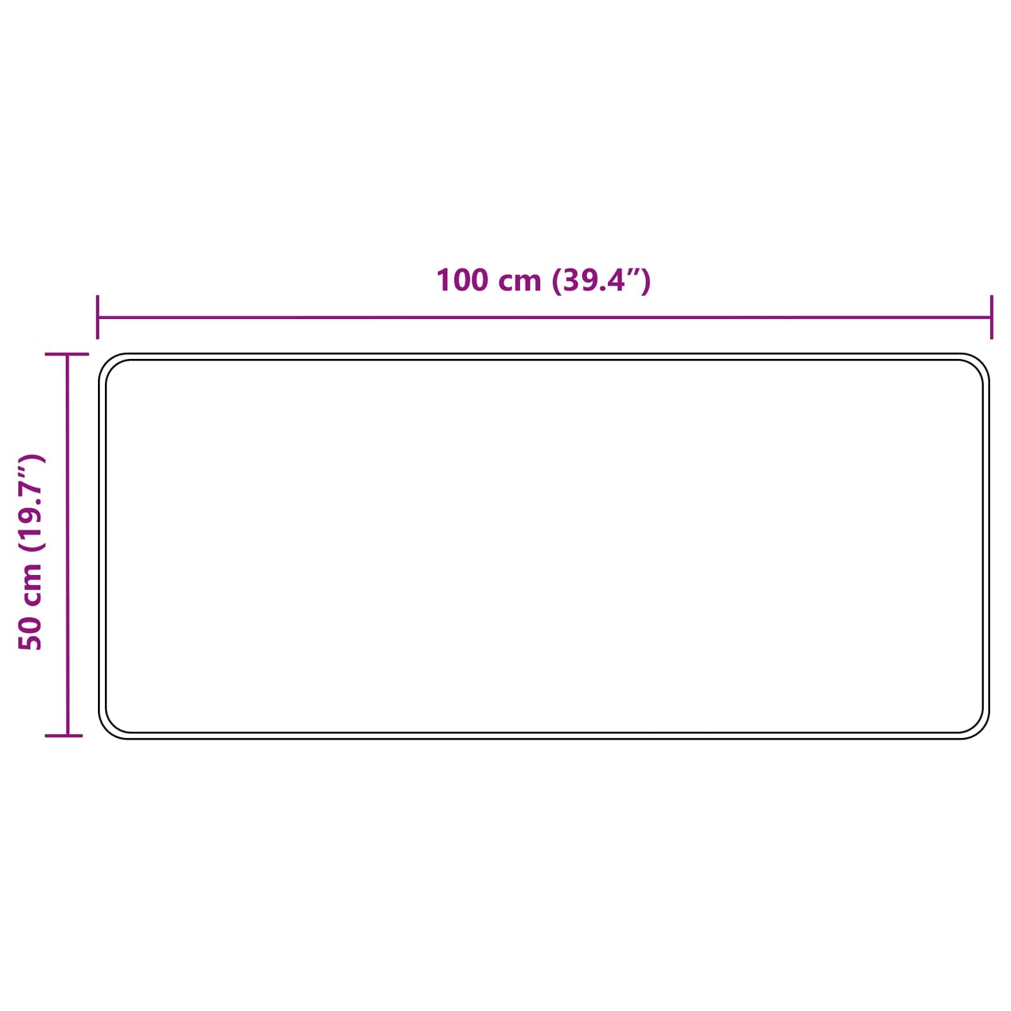 vidaXL Χαλί Runner MARSA Ανθρακί 50 x 100 cm Πολυέστερ και PVC