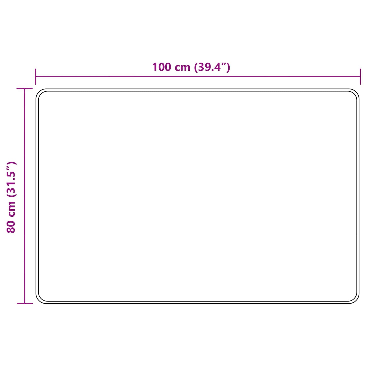 vidaXL Χαλί Runner MARSA Ανθρακί 80 x 100 cm Πολυέστερ και PVC
