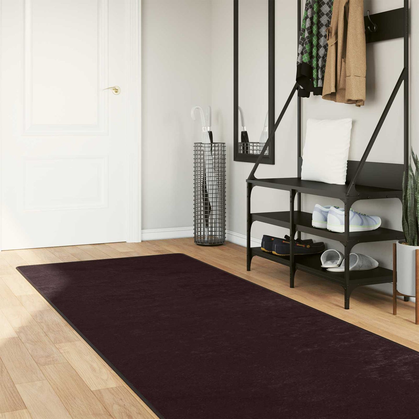 vidaXL Χαλί Runner MARSA Ανθρακί 100 x 300 cm Πολυέστερ και PVC