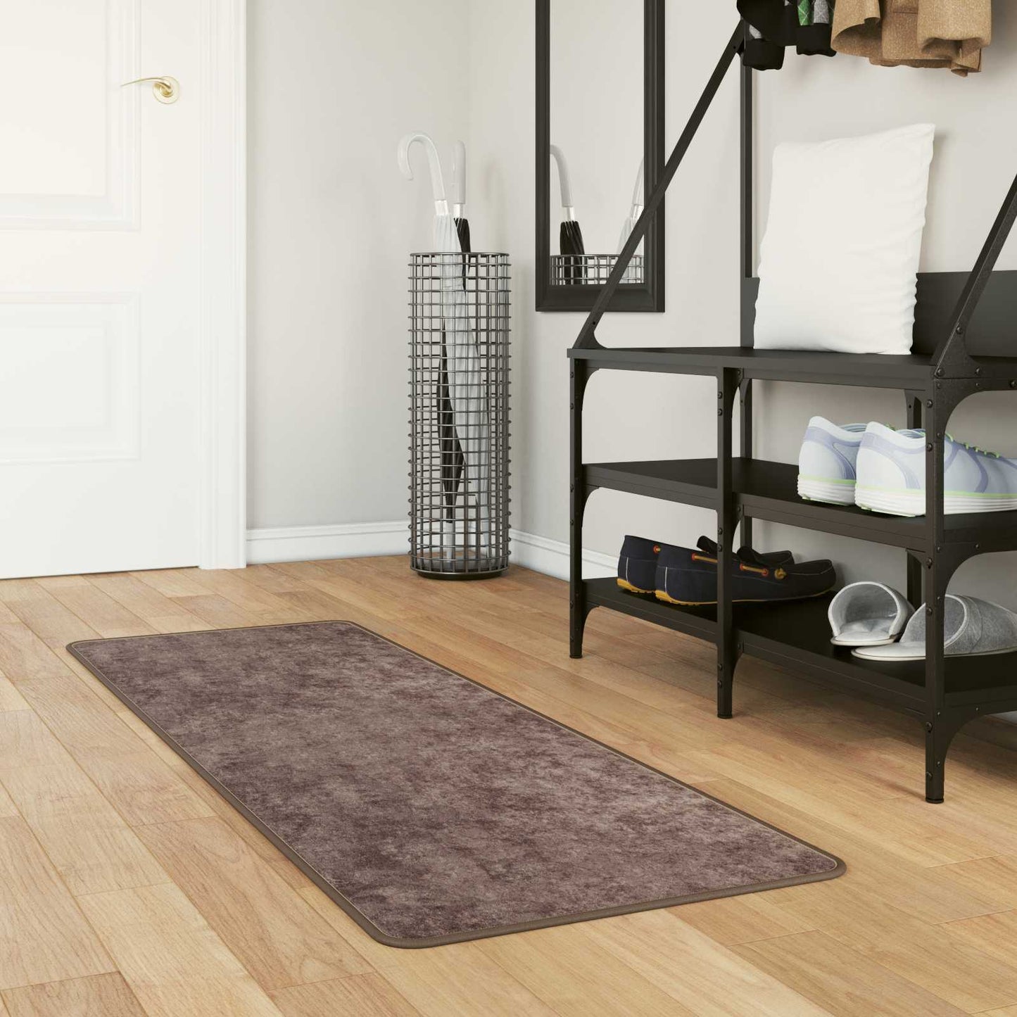 vidaXL Χαλί Runner MARSA Γκρι 50 x 200 εκ. Πολυέστερ και PVC
