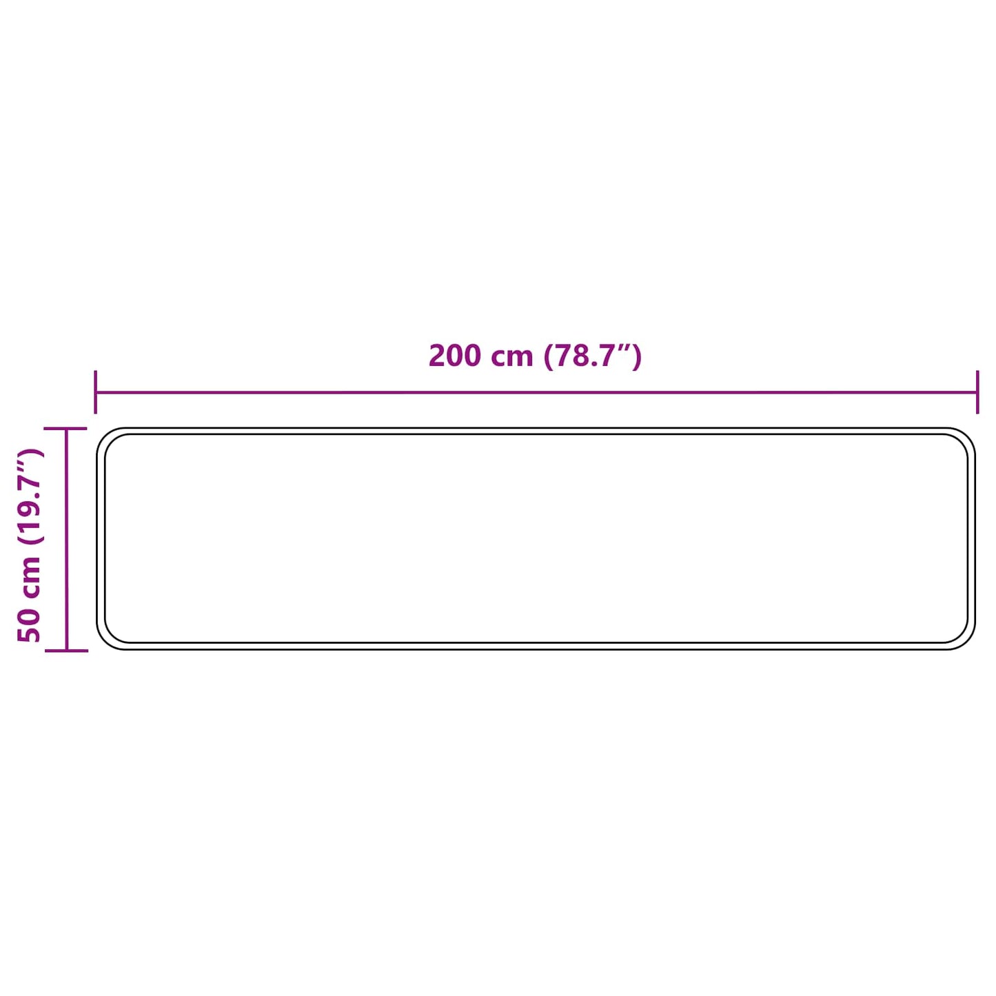 vidaXL Χαλί Runner MARSA Γκρι 50 x 200 εκ. Πολυέστερ και PVC