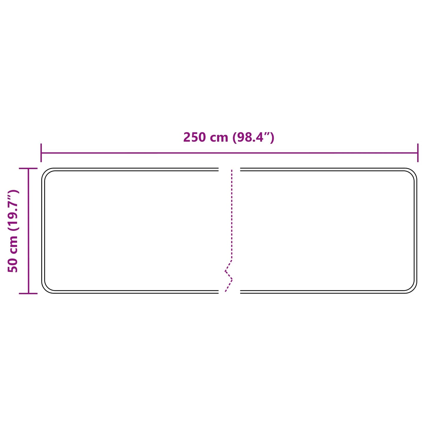 vidaXL Χαλί Runner MARSA Γκρι 50 x 250 εκ. Πολυέστερ και PVC
