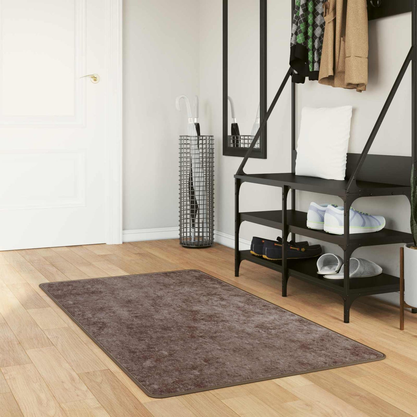 vidaXL Χαλί Runner MARSA Γκρι 80 x 100 cm Πολυέστερ και PVC