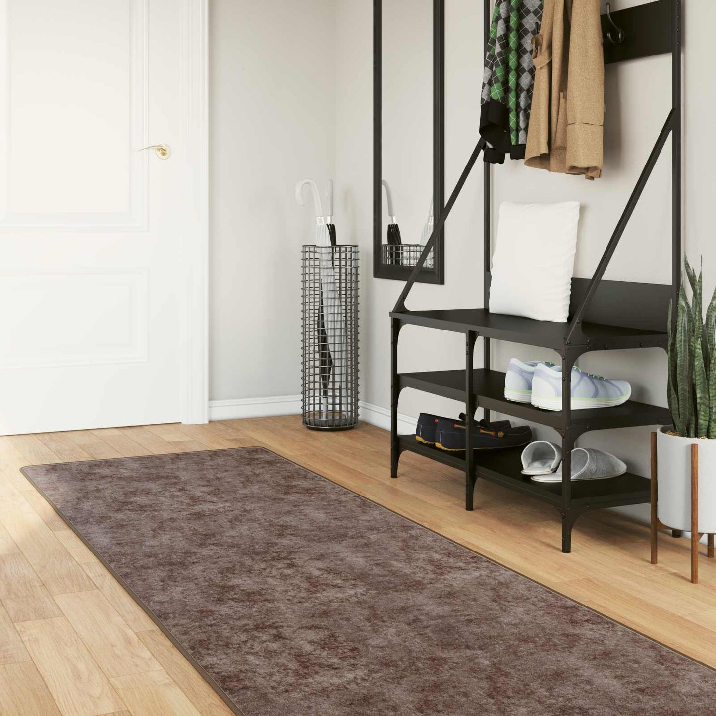 vidaXL Χαλί Runner MARSA Γκρι 80 x 450 εκ. Πολυέστερ και PVC