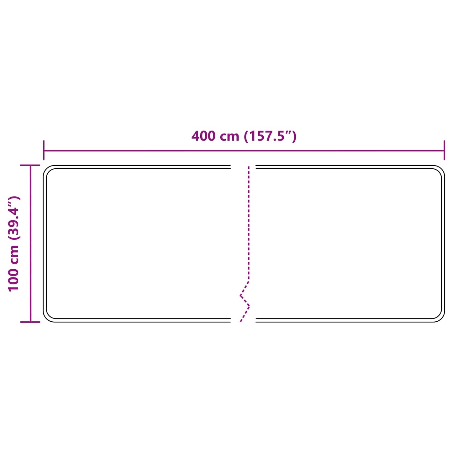 vidaXL Χαλί Runner MARSA Γκρι 100 x 400 cm Πολυέστερ και PVC