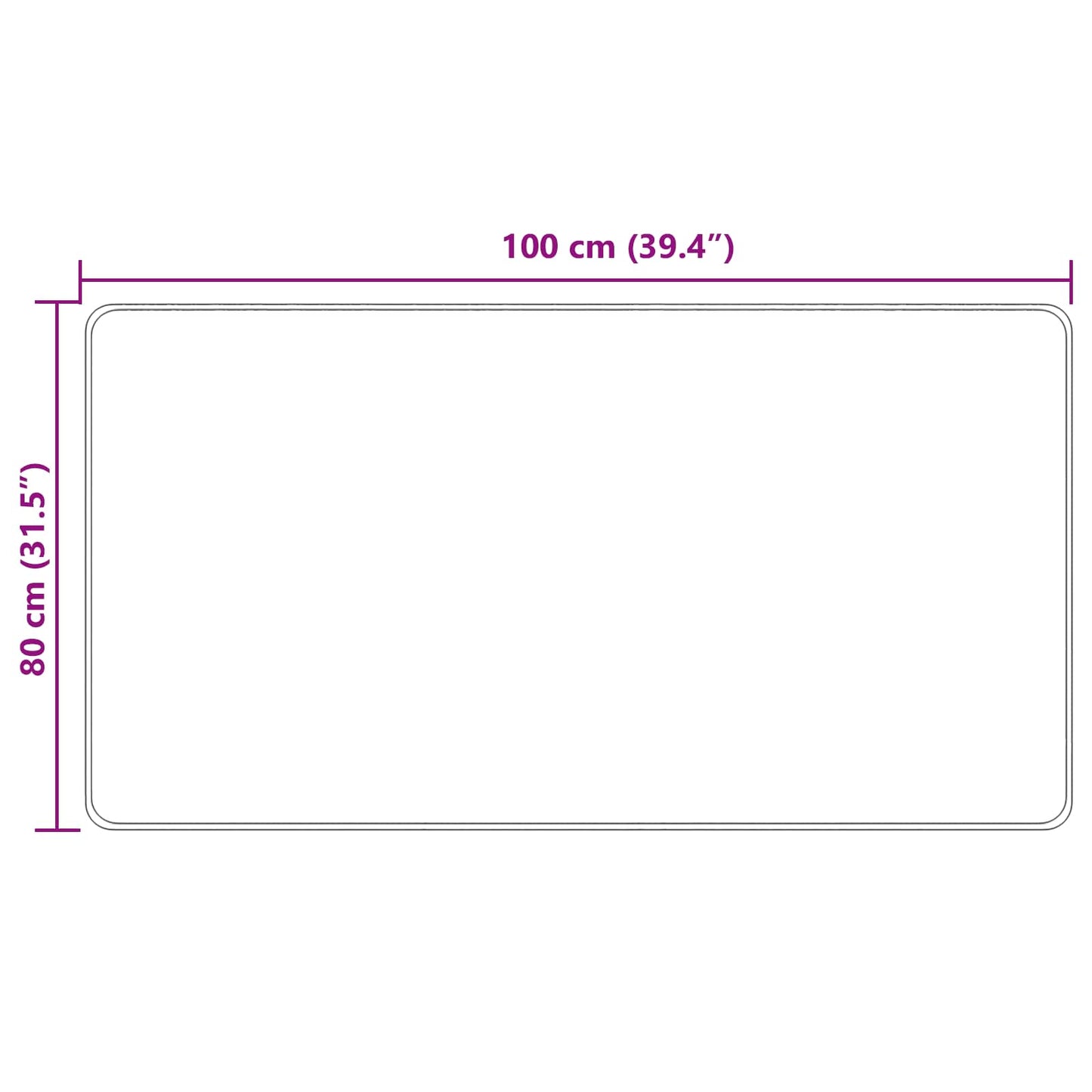 vidaXL Χαλί Runner MARSA Κίτρινο 80 x 100 cm Πολυέστερ και PVC