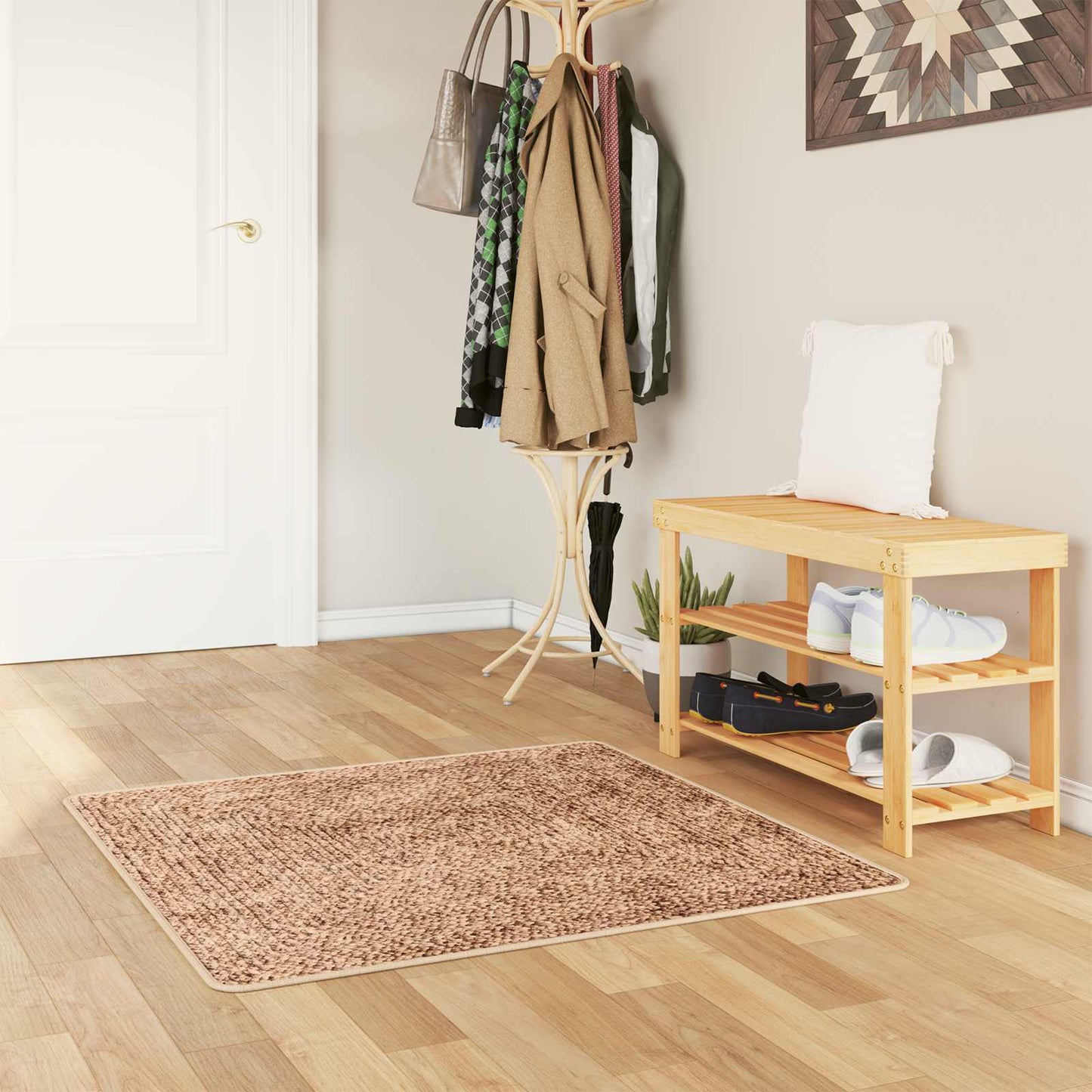 vidaXL Χαλί Runner MARSA Κίτρινο 100 x 100 cm Πολυέστερ και PVC