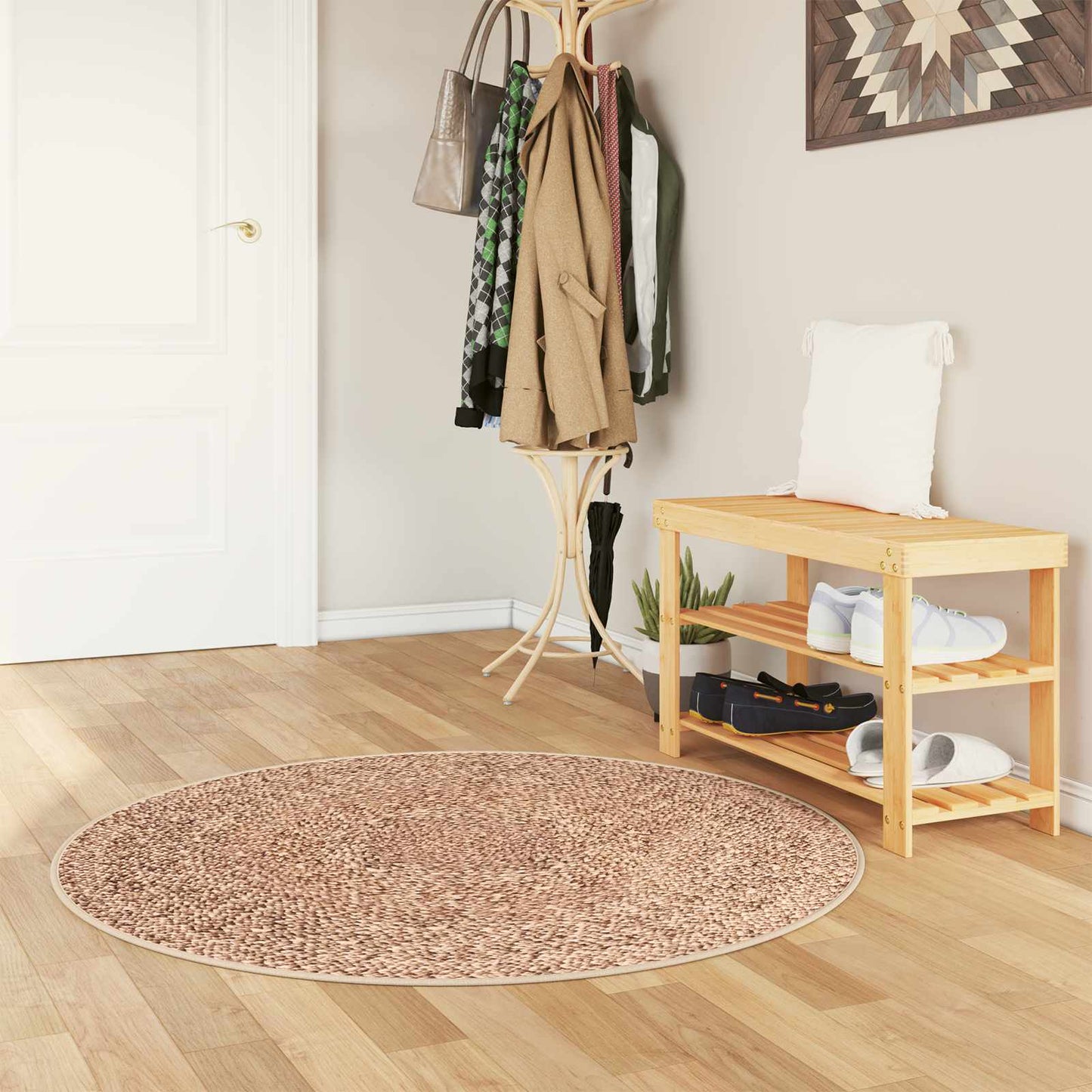 vidaXL Χαλί Runner MARSA Κίτρινο 120 x 120 cm Πολυέστερ και PVC