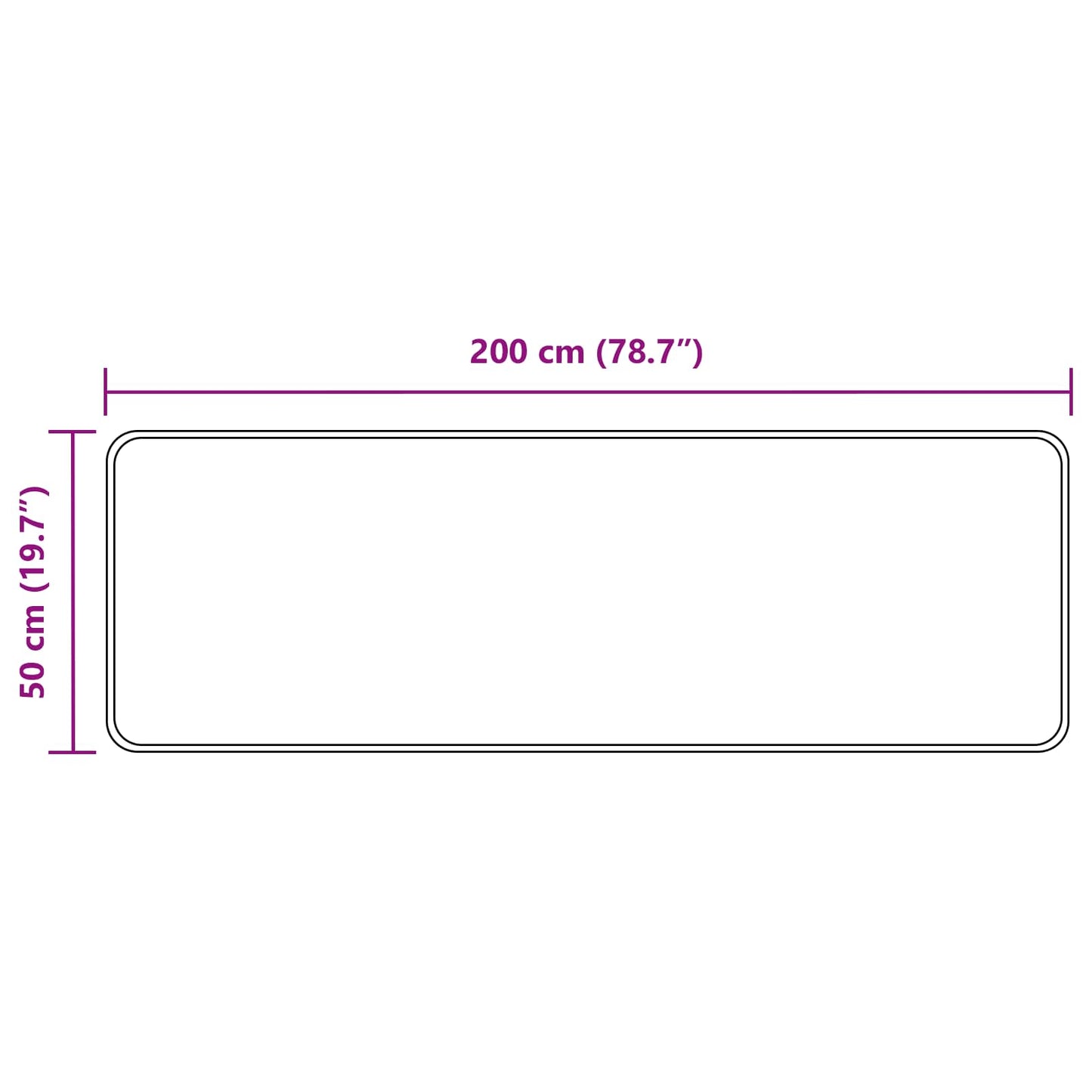 vidaXL Χαλί Runner MARSA Πολύχρωμο 50 x 200 εκ. Πολυέστερ και PVC