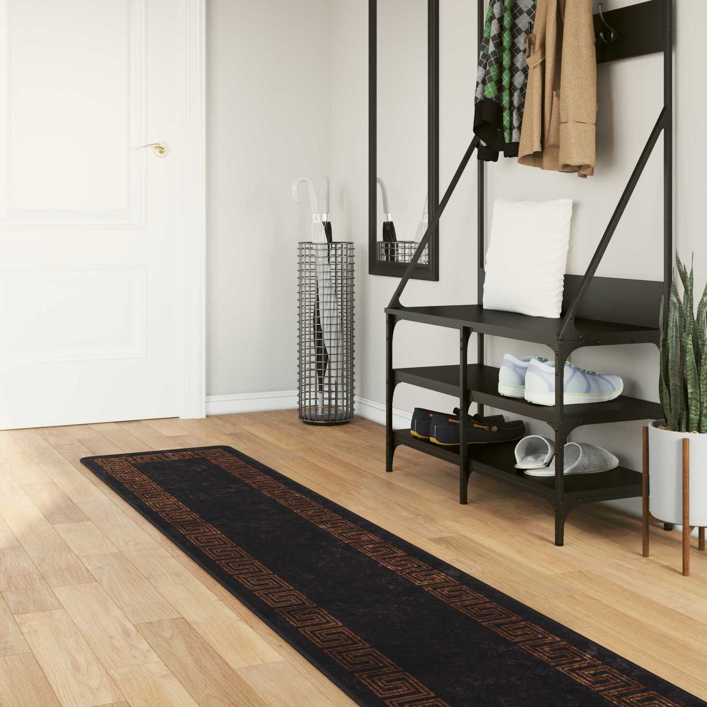 vidaXL Χαλί Runner MARSA Μαύρο 50 x 400 εκ. Πολυέστερ και PVC