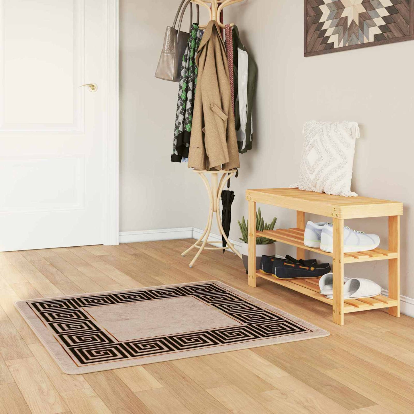 vidaXL Χαλί Runner MARSA Μαύρο 100 x 100 cm Πολυέστερ και PVC